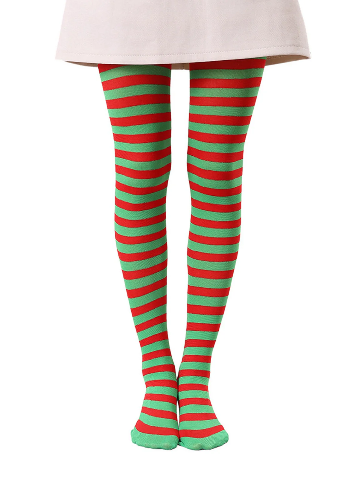 Color-Contrasted Stripe Tights Pantyhose - Image 5
