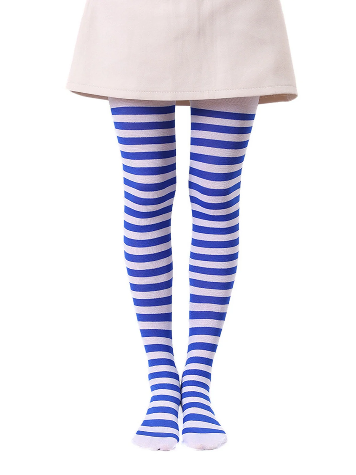 Color-Contrasted Stripe Tights Pantyhose - Image 8