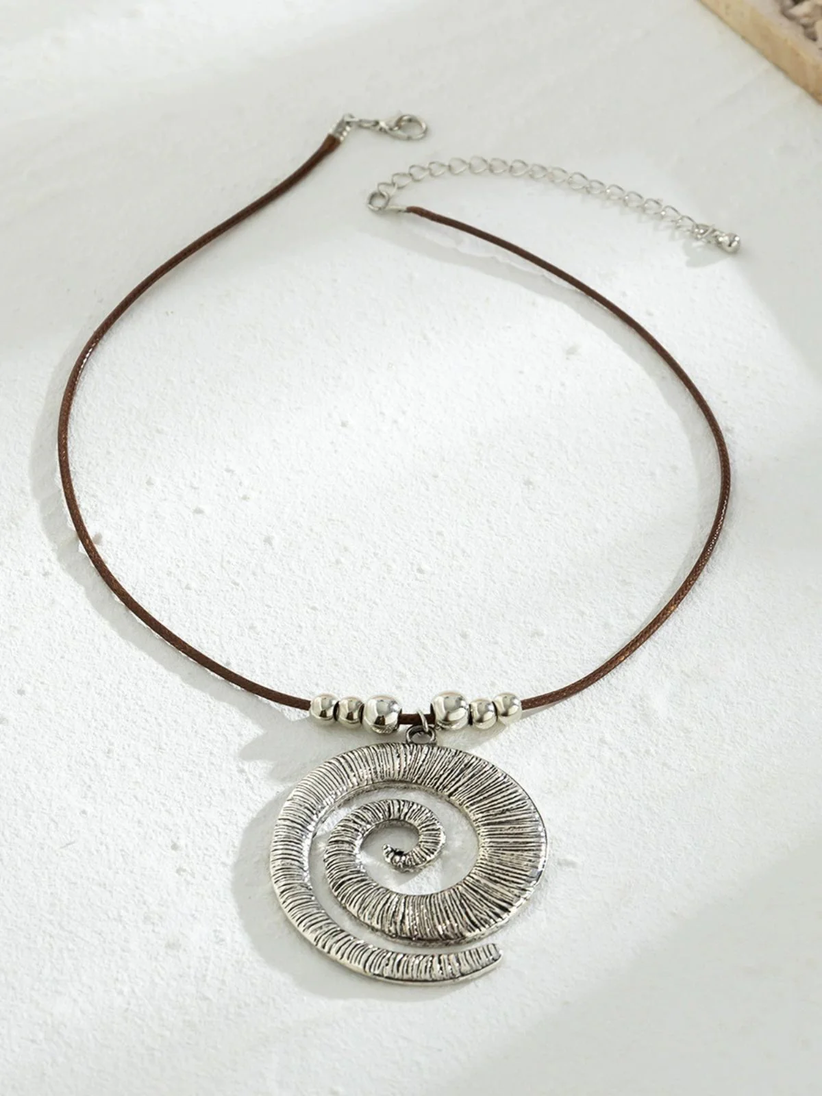 Conch Starfish Pendant Leather Cord Necklace - Image 15