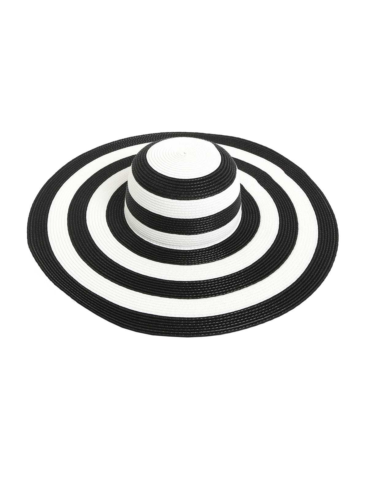 Contrast Stripes Wide Brim Sun Hat - Image 2