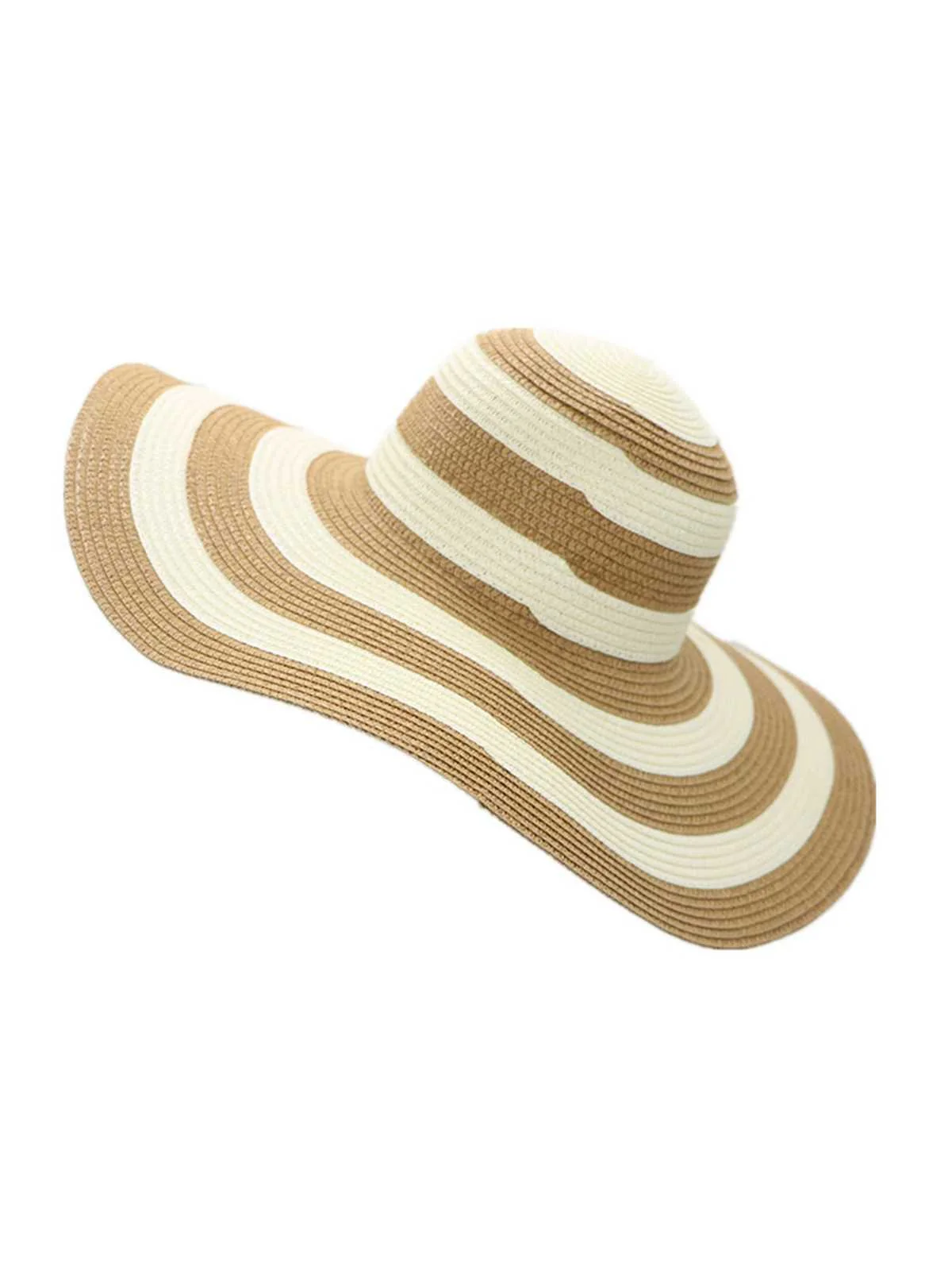 Contrast Stripes Wide Brim Sun Hat - Image 4