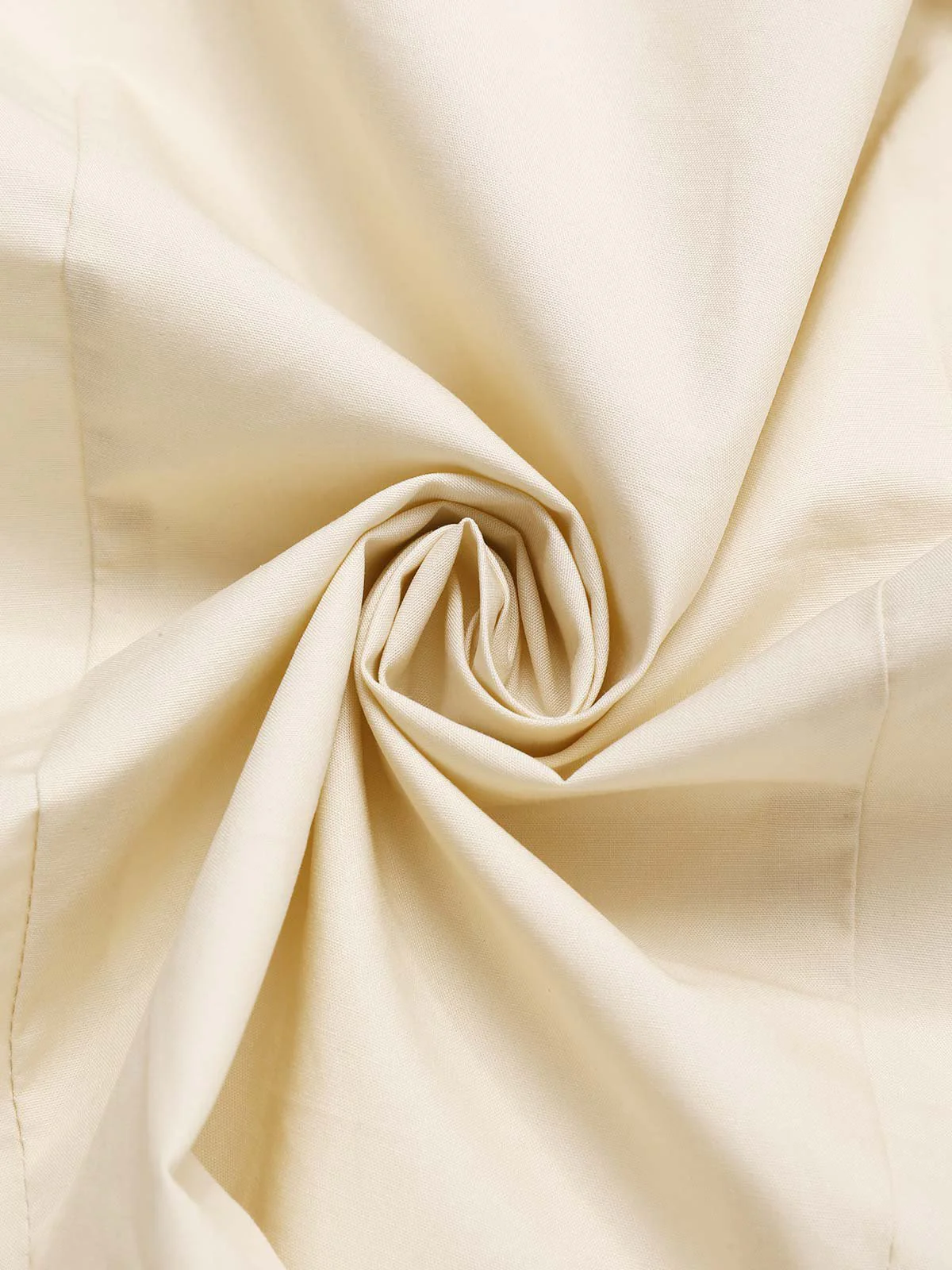 Cream 1940s Cotton Deep V-Neck Ruched Top - Image 6