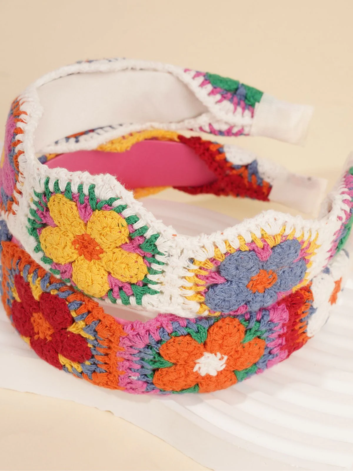 Crochet Floral Boho Headband Hair Accessory - Image 10