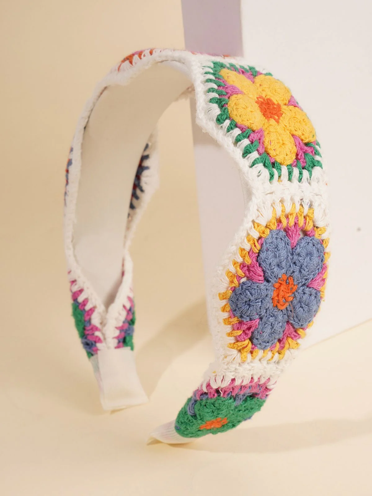 Crochet Floral Boho Headband Hair Accessory - Image 2
