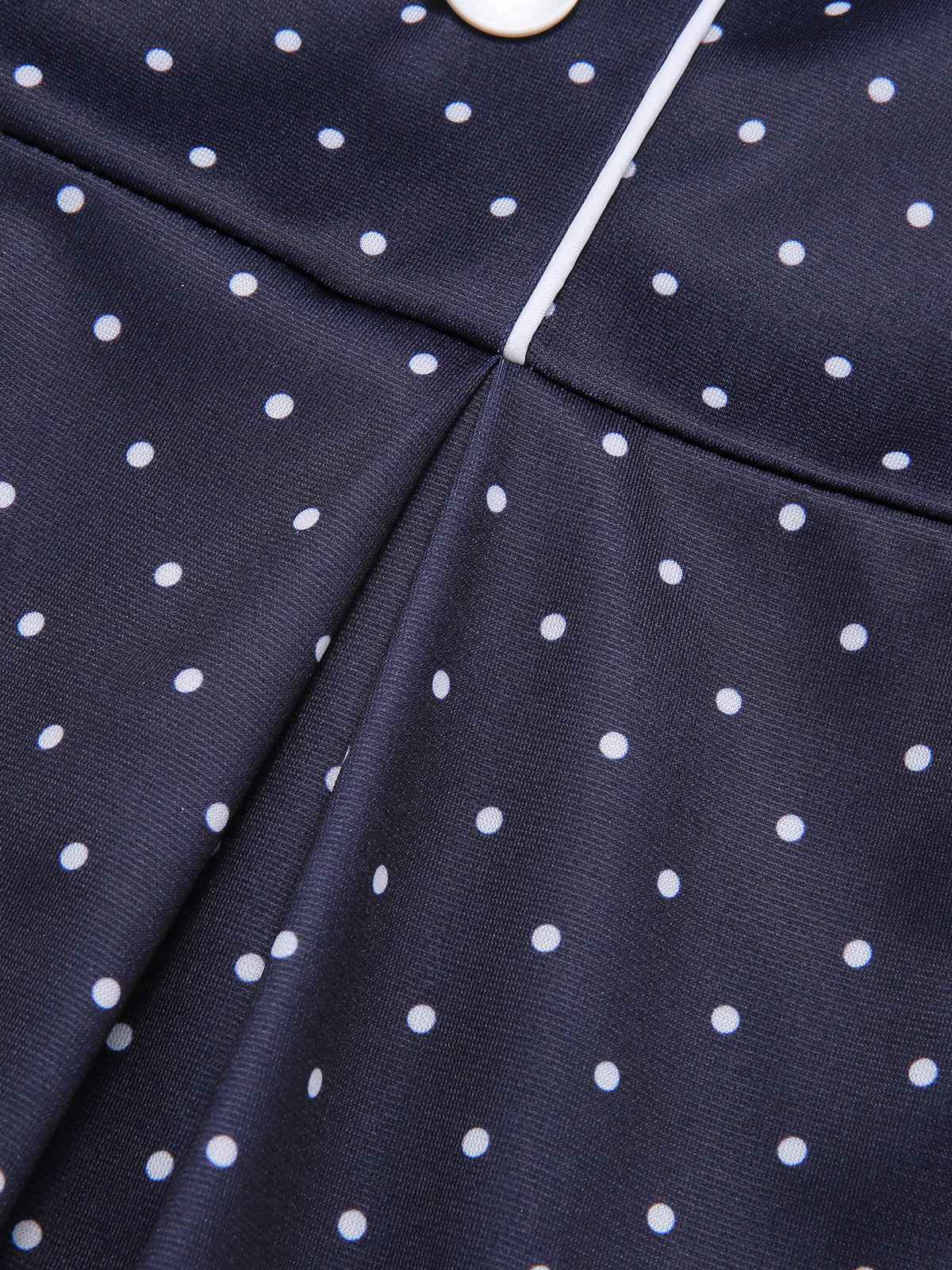 Dark Blue 1930s Polka Dots Straps Jumpsuit - Image 6