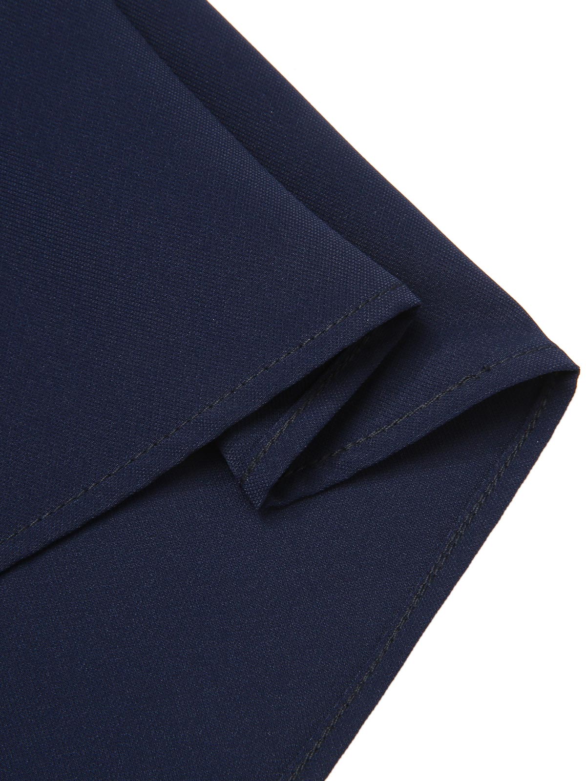 Dark Blue 1940s Boat Neck Stripe Dress - Image 7