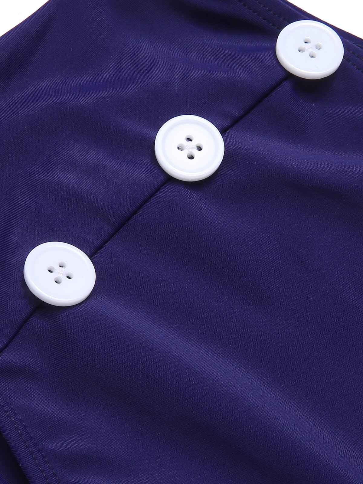 Dark Blue 1940s Dots Sailor Collar Swimsuit - Image 6