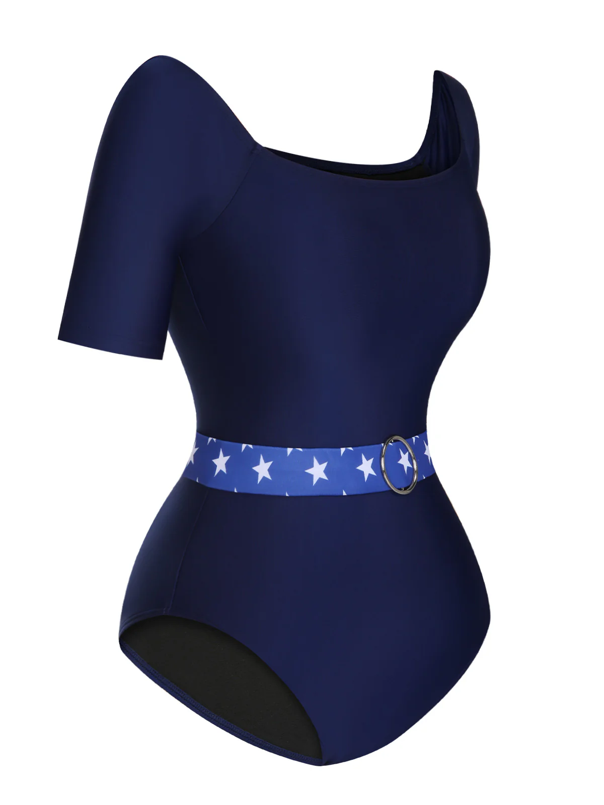 Dark Blue 1940s Stars One-Piece Swimsuit - Image 2