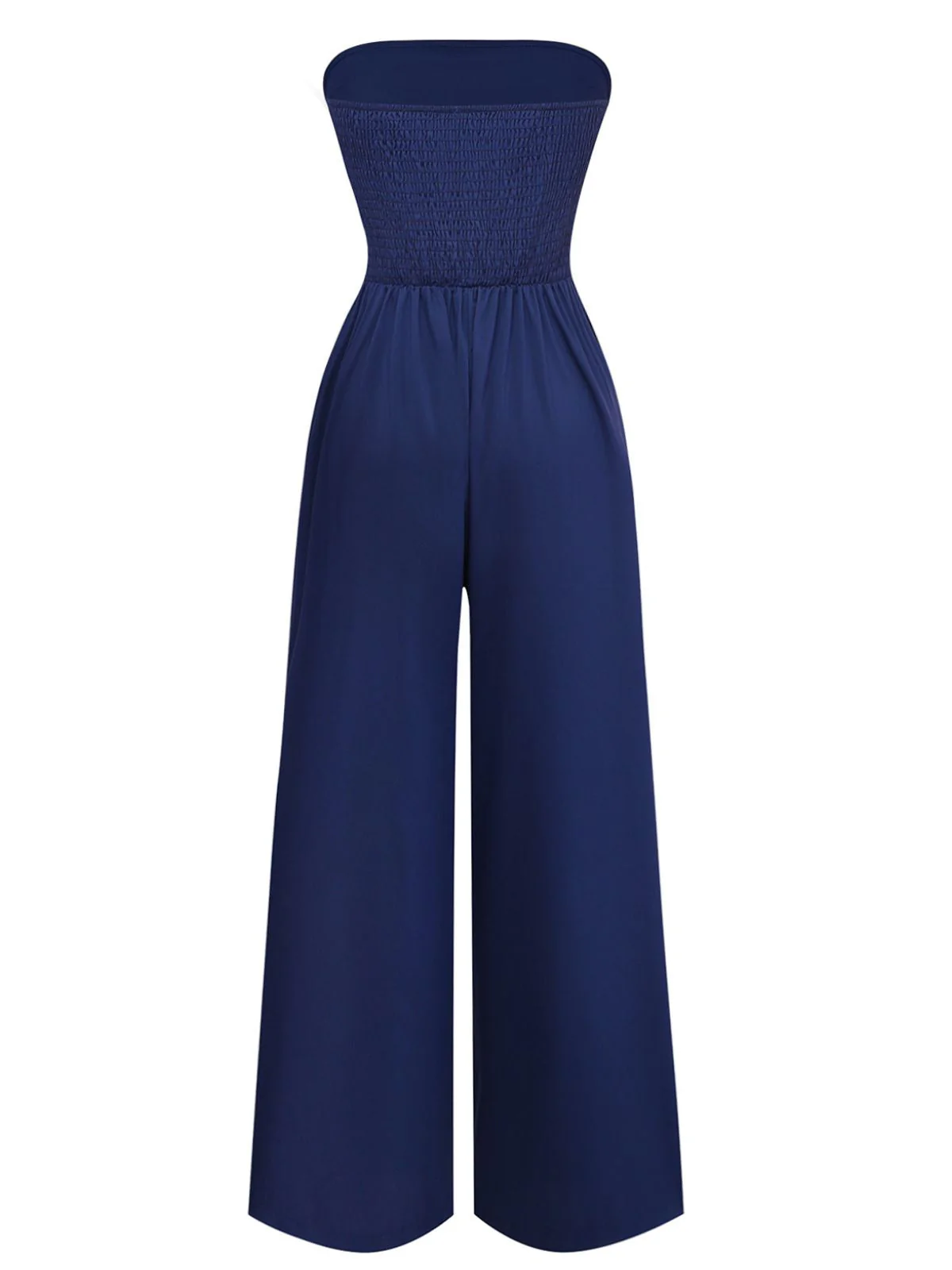 Dark Blue 1940s Wrap Style Wide Leg Jumpsuit - Image 3