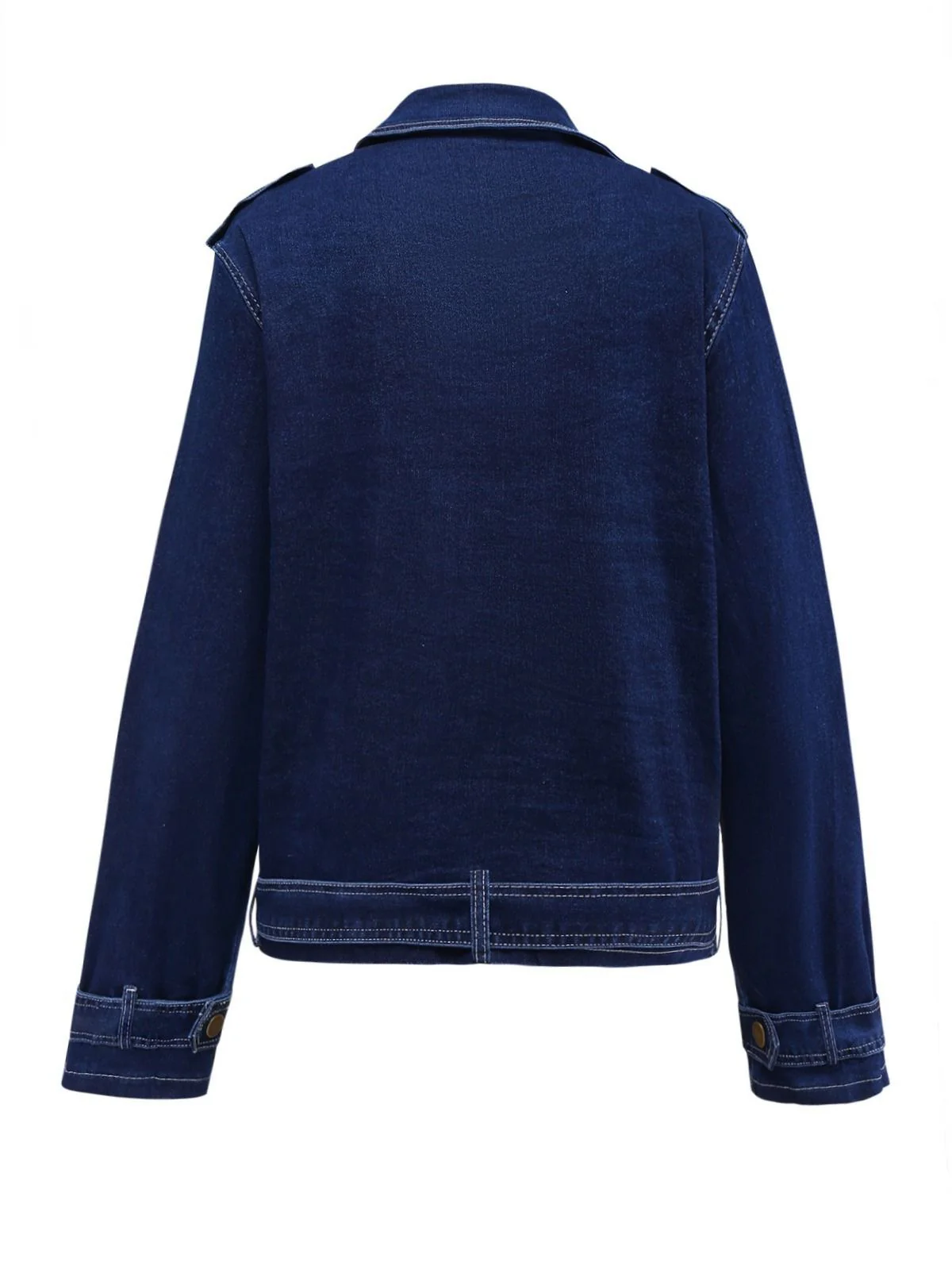Dark Blue 1950s Denim Button Lapel Jacket - Image 4