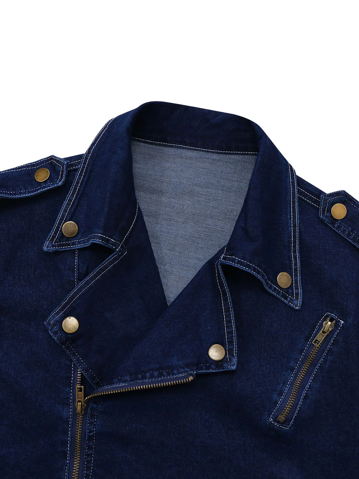 Dark Blue 1950s Denim Button Lapel Jacket - Image 5