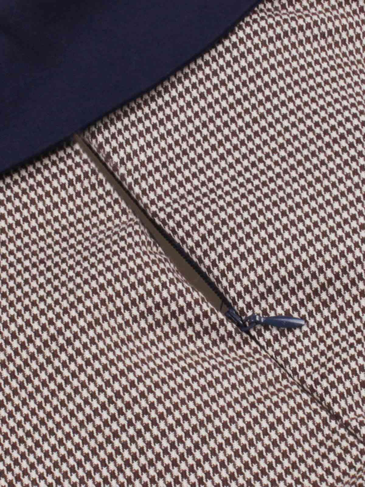 Dark Blue 1950s Houndstooth Patchwork Belted Dress - Image 4