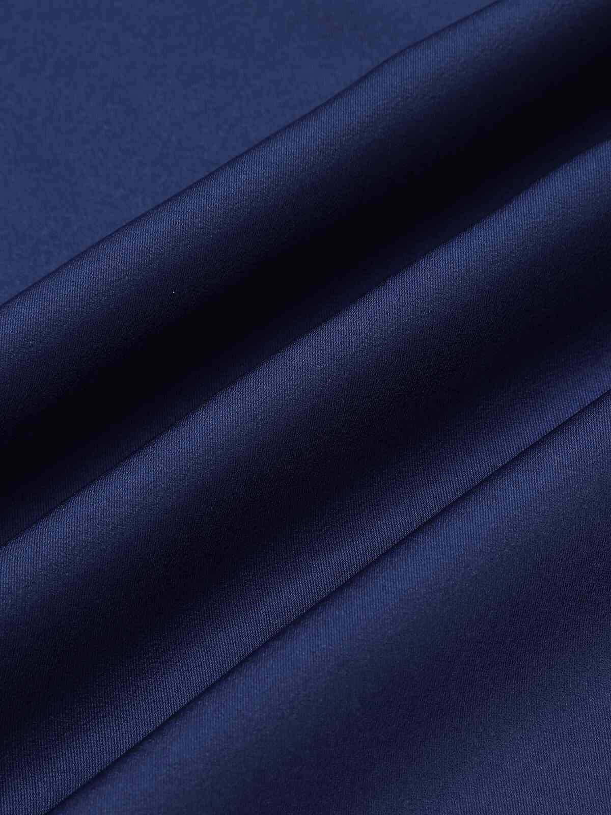 Dark Blue 1950s Solid High-Waist Pleated Skirt - Image 7