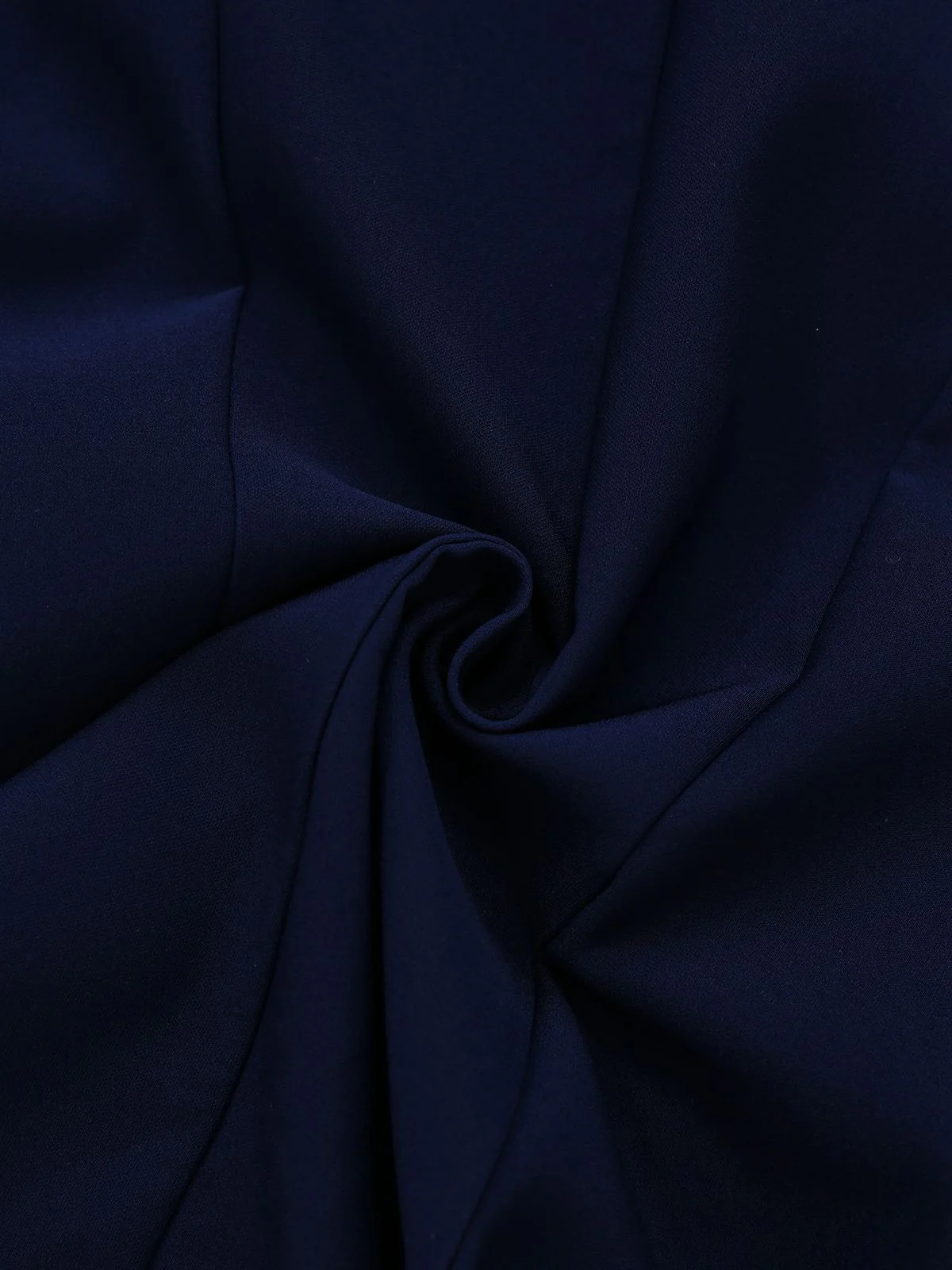 Dark Blue 1960s Contrast Raw Cuffs Buttons Dress - Image 5