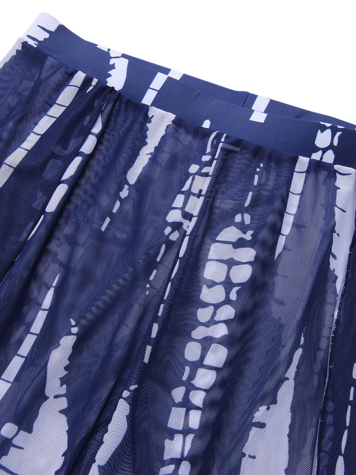 Dark Blue 1960s Dyed Graphic Strap Swimsuit & Cover Up - Image 6