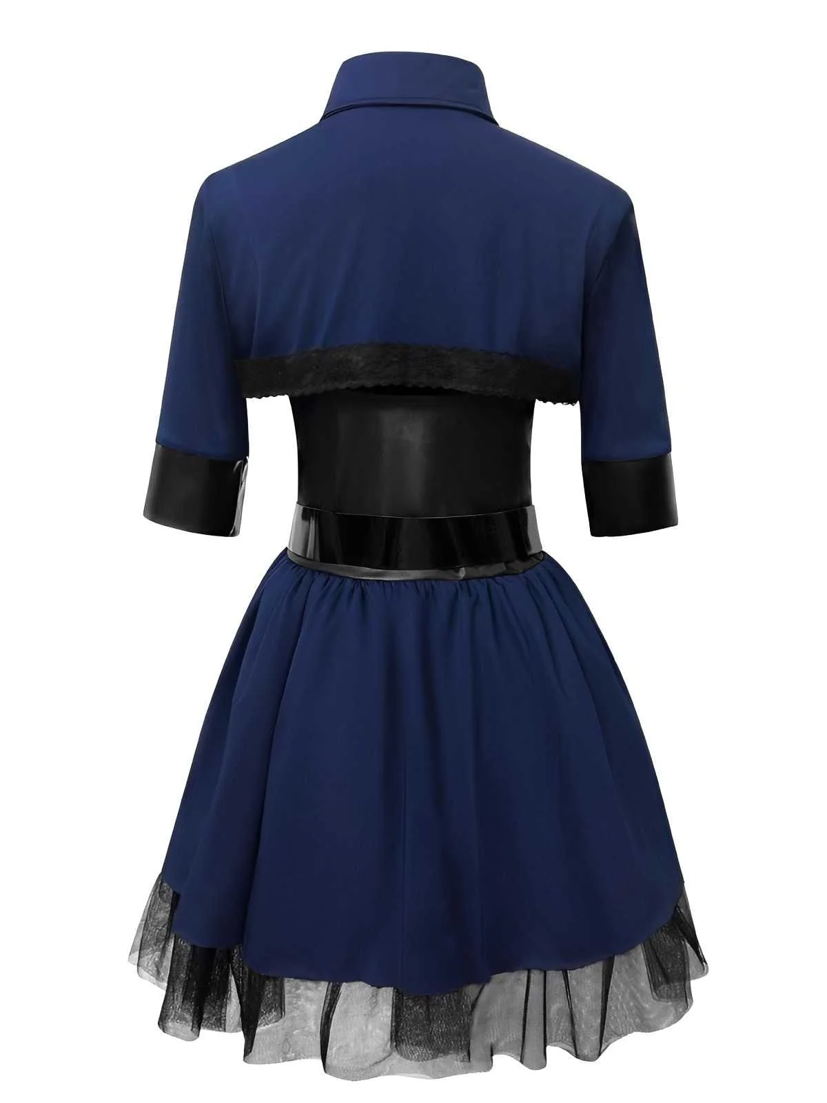Dark Blue 1960s Police Halloween Cosplay Dress - Image 4