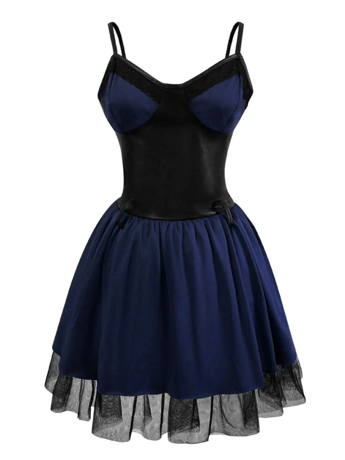 Dark Blue 1960s Police Halloween Cosplay Dress - Image 5