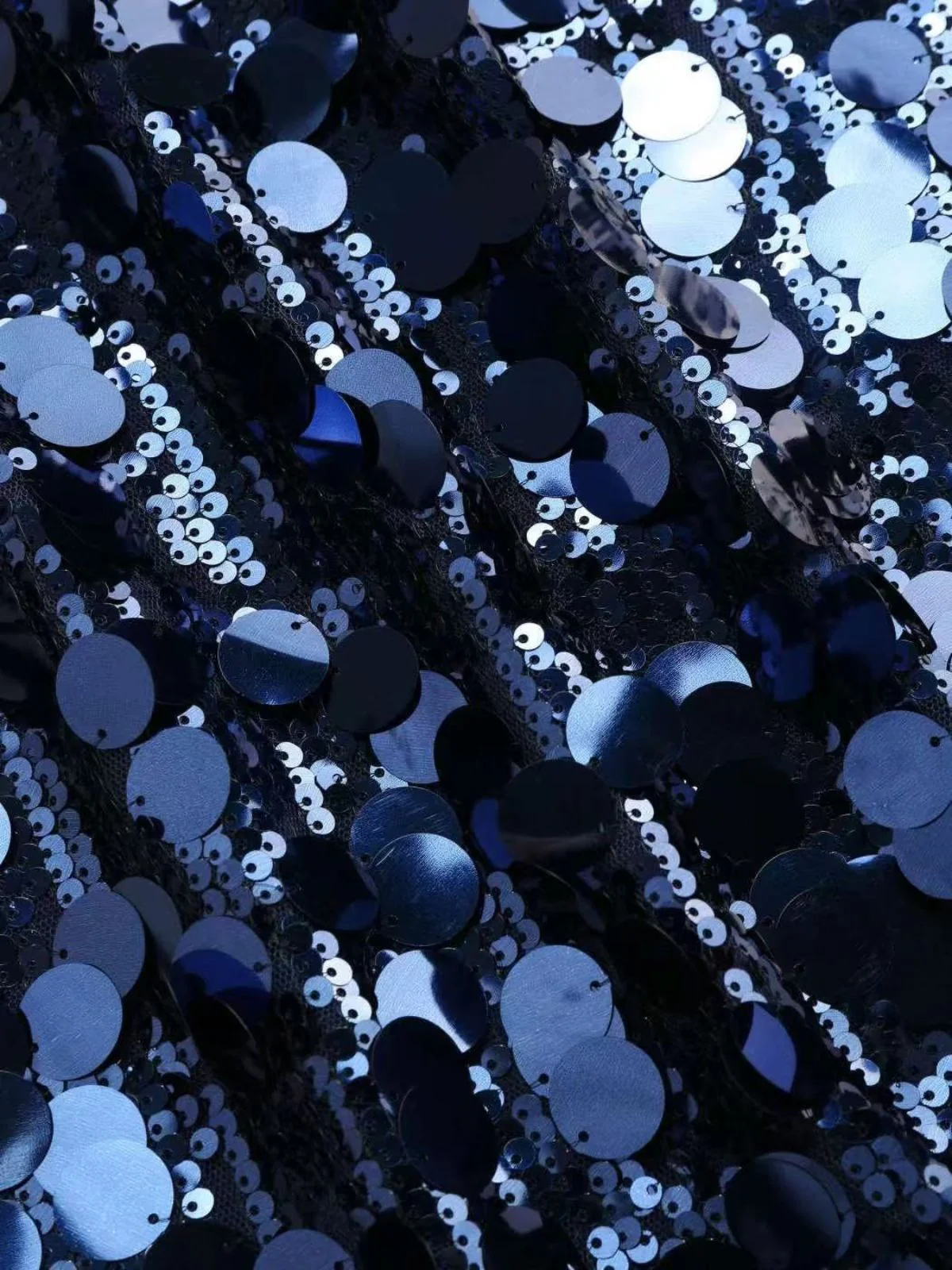 Dark Blue 2000s Solid Slip Sequined Dress - Image 3