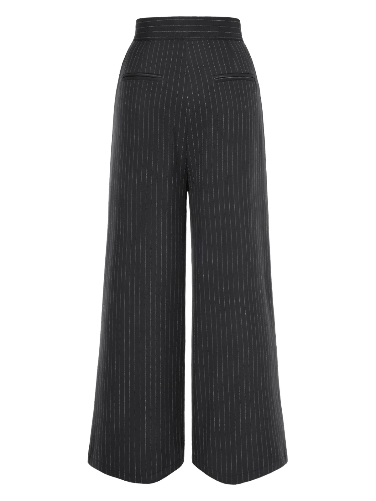 Dark Gray 1940s Pinstripes Wide-Leg Pants - Image 4