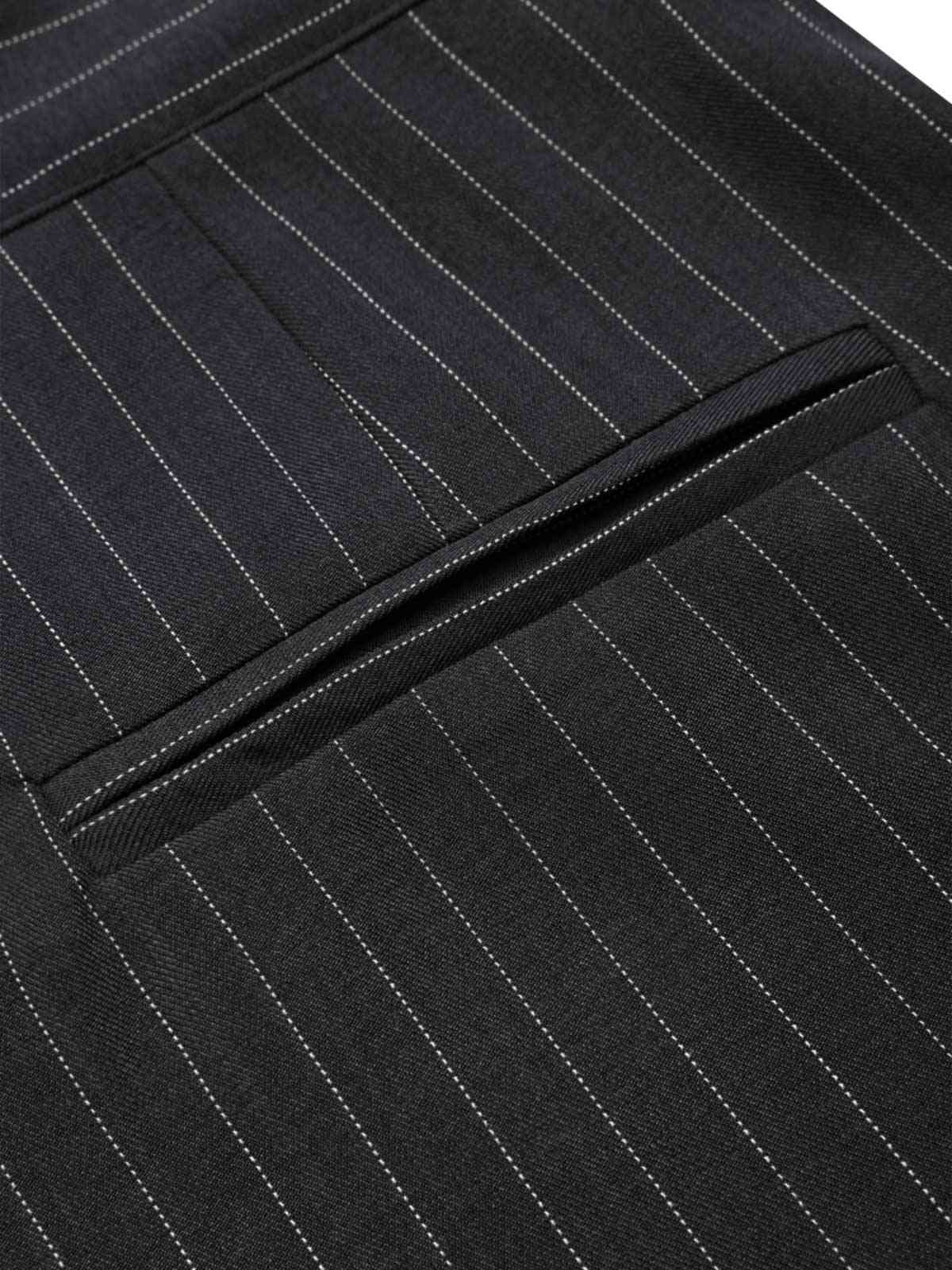 Dark Gray 1940s Pinstripes Wide-Leg Pants - Image 7