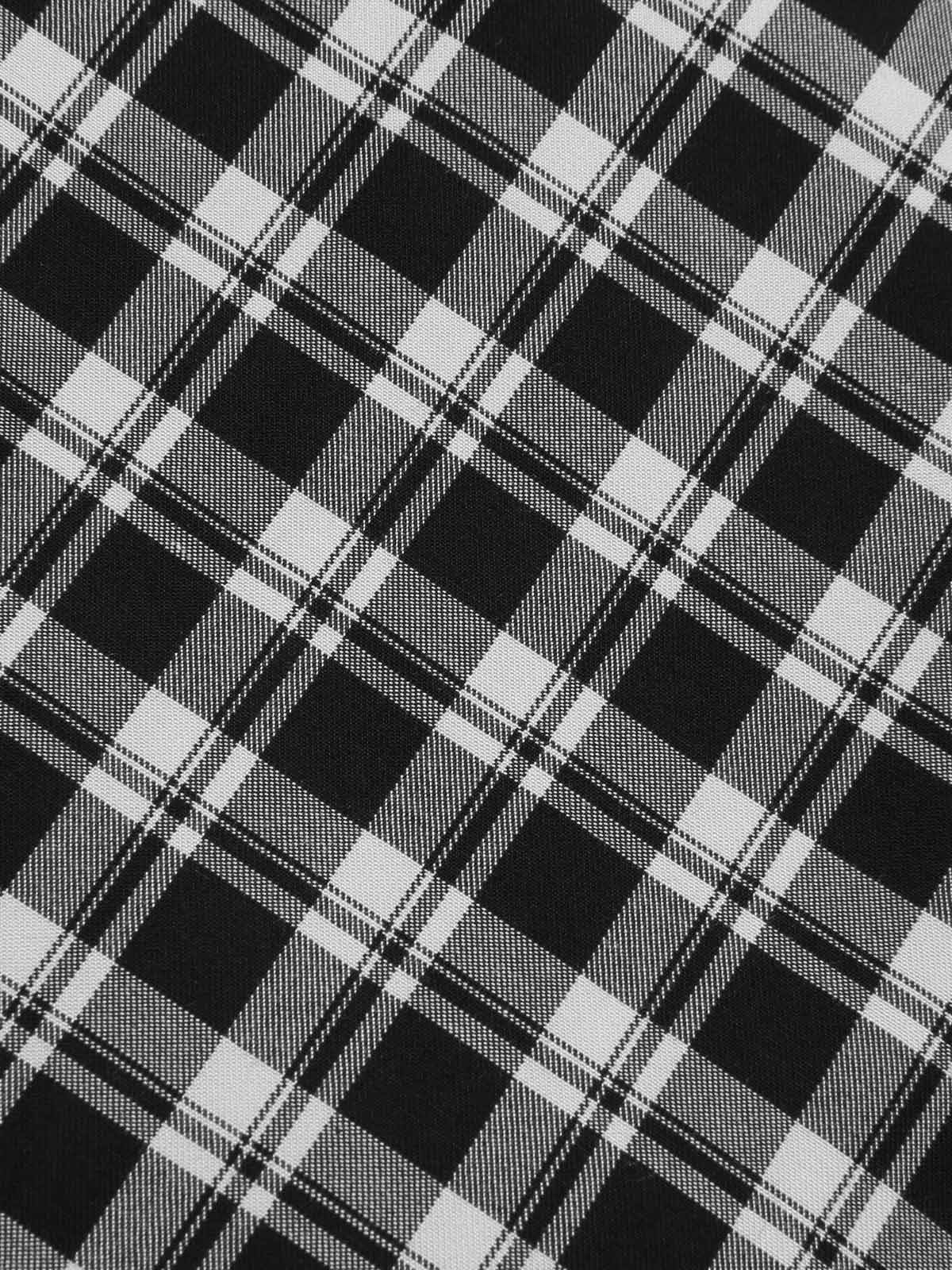 Dark Gray 1950s Strap Plaids Sleeveless Dress - Image 7