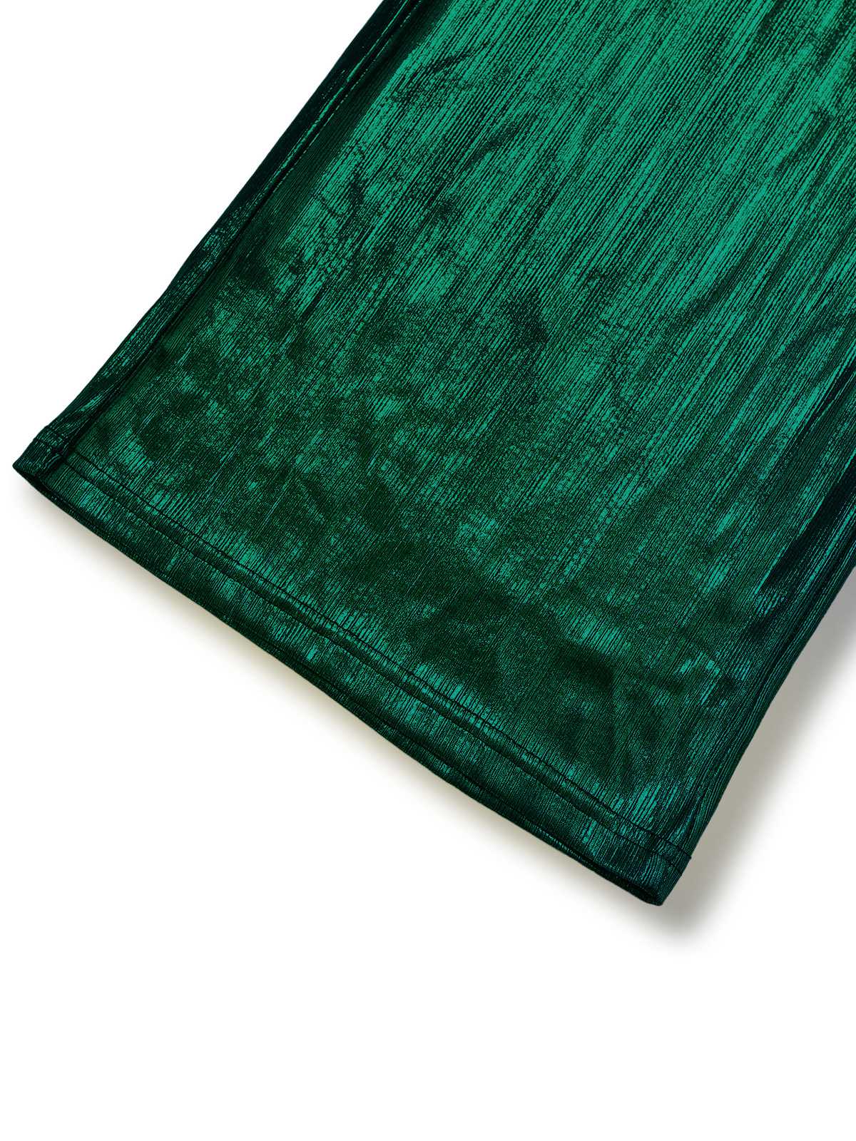 Dark Green 1930s Metallic V-Neck Lantern Sleeve Jumpsuit - Image 6