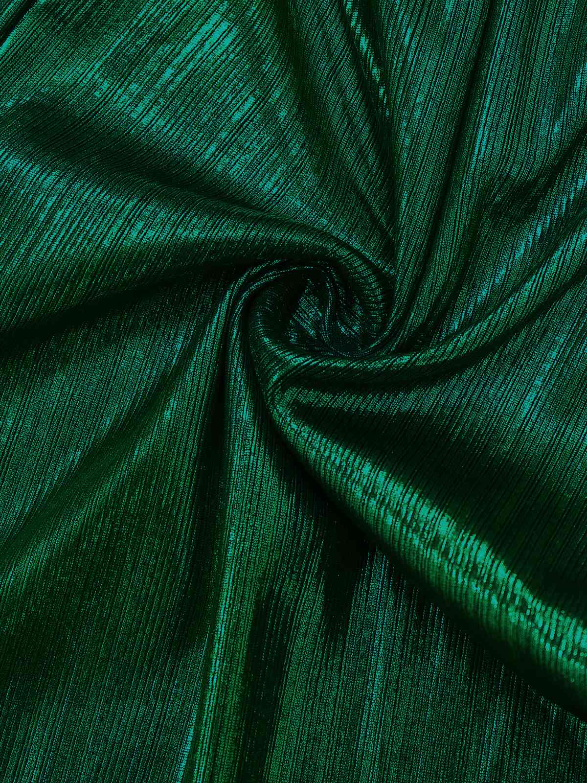 Dark Green 1930s Metallic V-Neck Lantern Sleeve Jumpsuit - Image 7