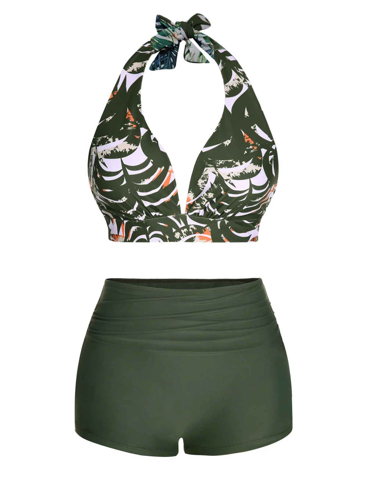 Dark Green 1930s Reversible Halter Swimsuit - Image 5