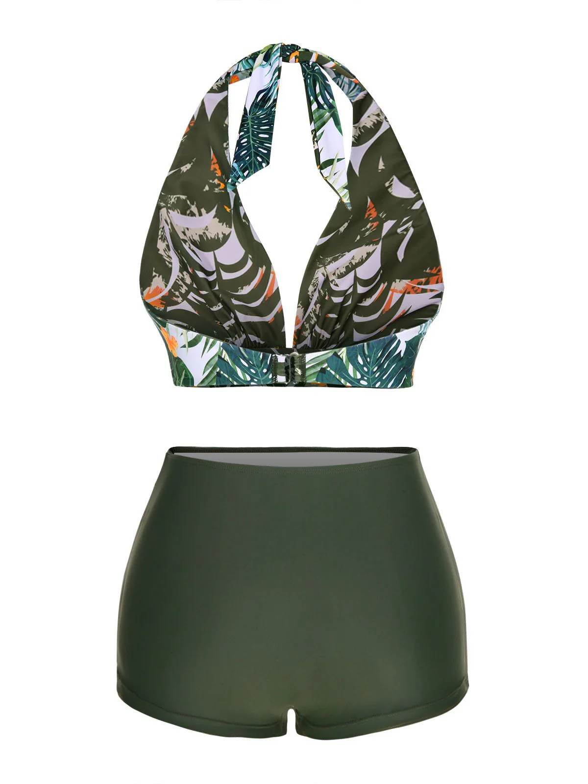 Dark Green 1930s Reversible Halter Swimsuit - Image 8