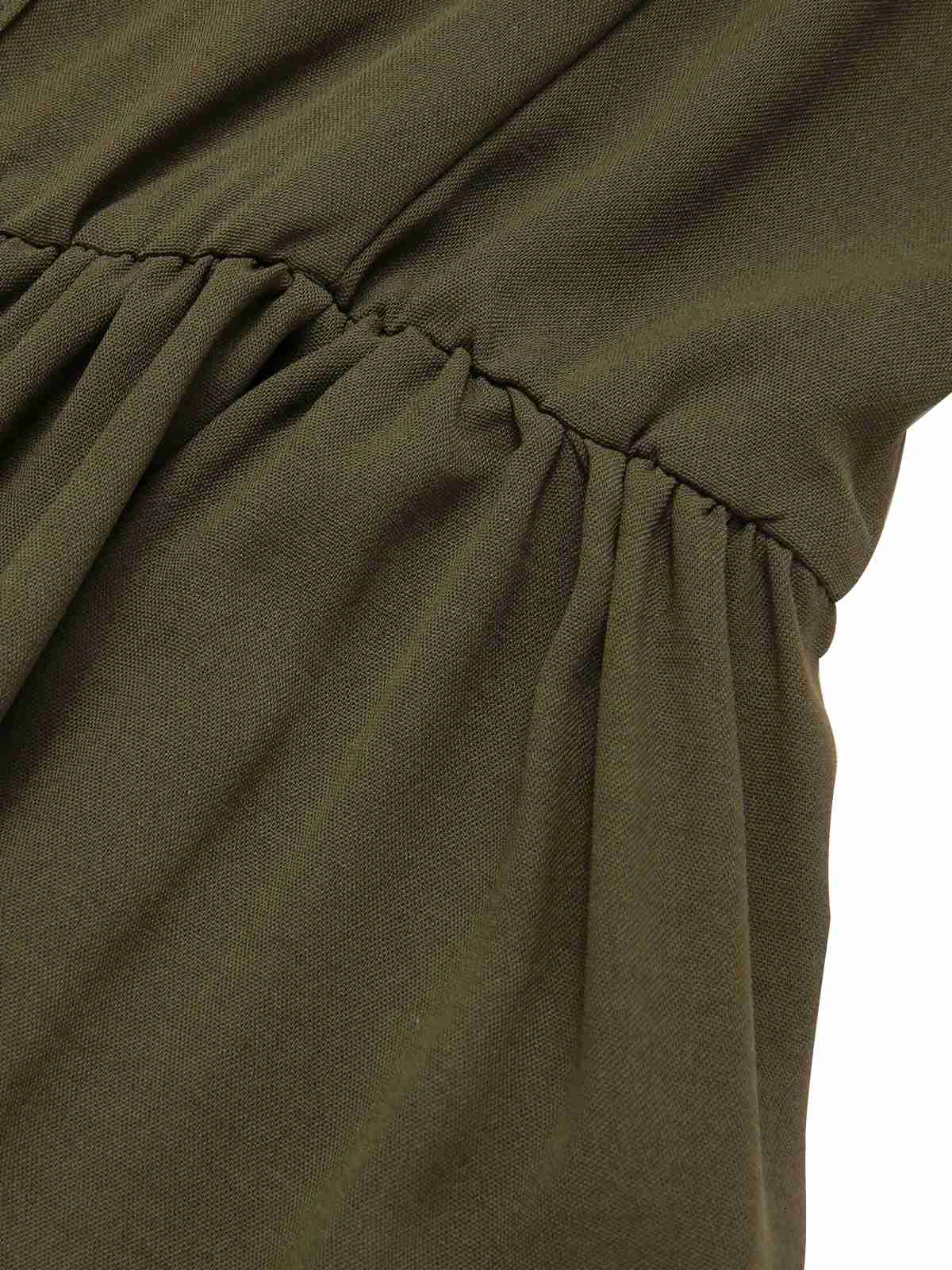 Dark Green 1940s Solid Button Sling Dress - Image 4