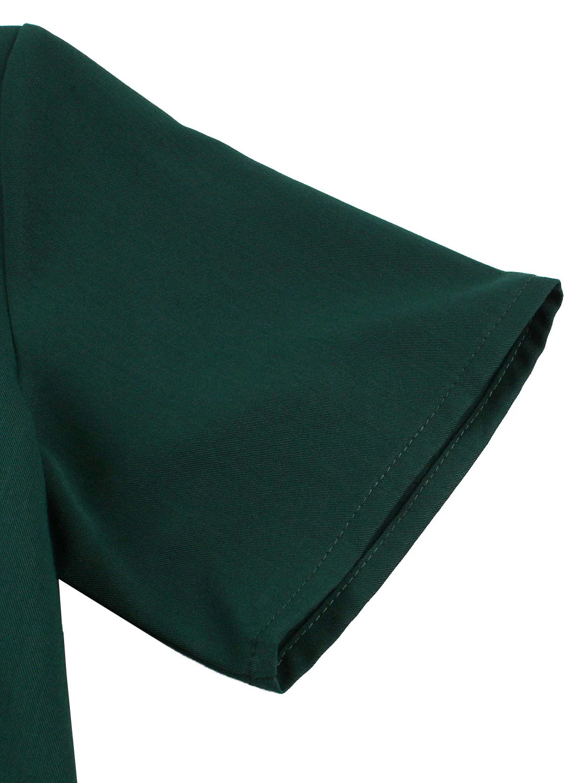 Dark Green 1950s Contrasted Lapel Swing Dress - Image 8