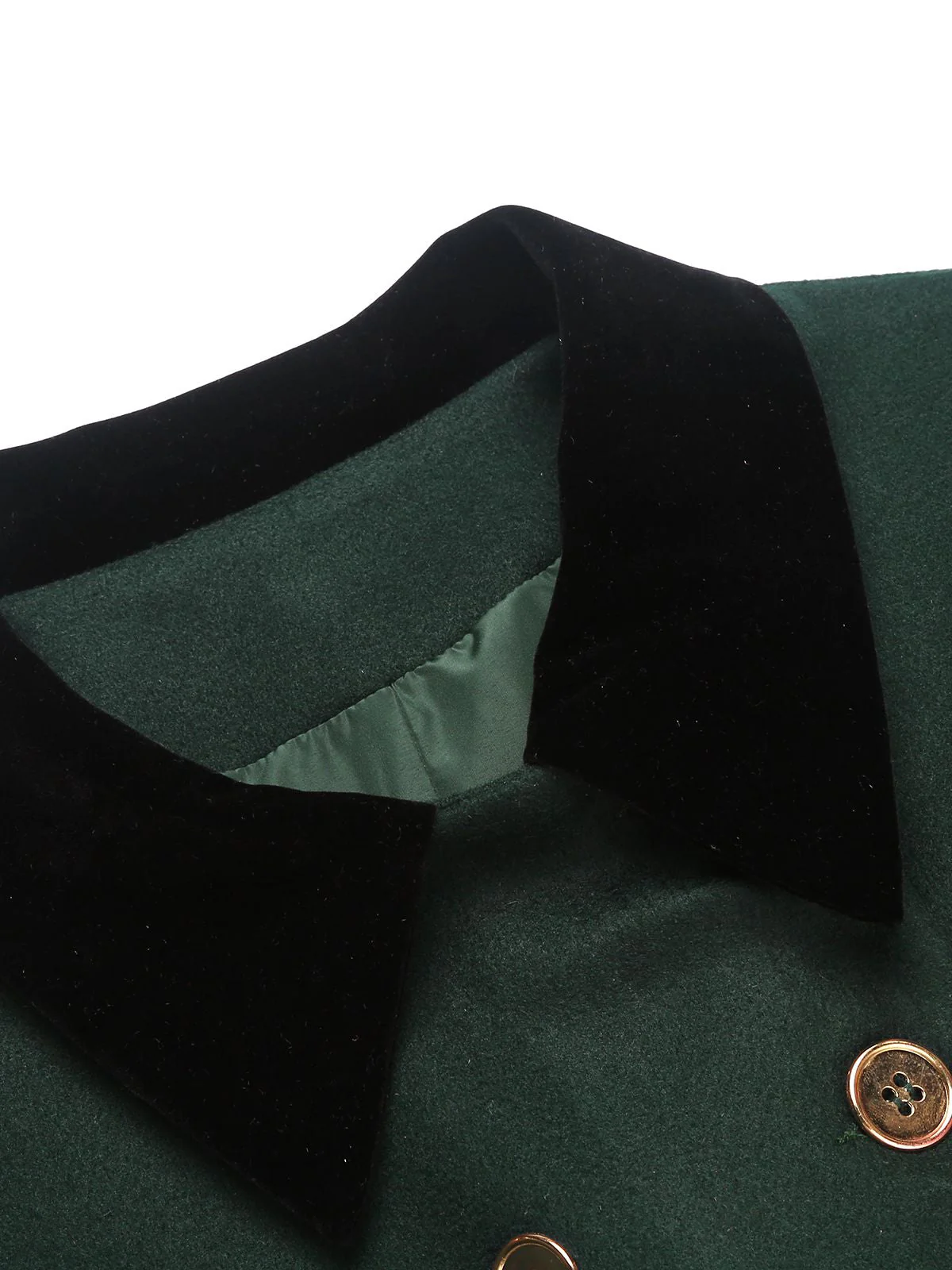 Dark Green 1940s Solid Button Coat - Image 9