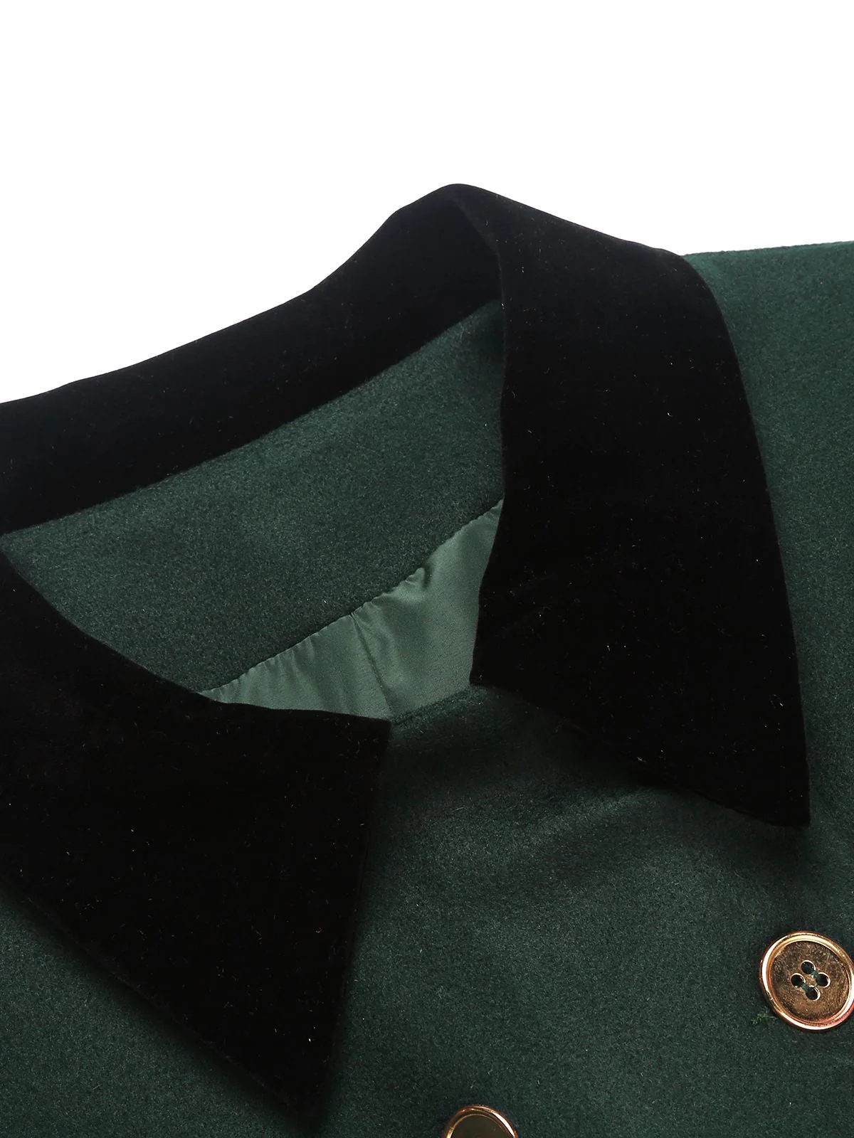 Dark Green 1940s Solid Button Coat - Image 10