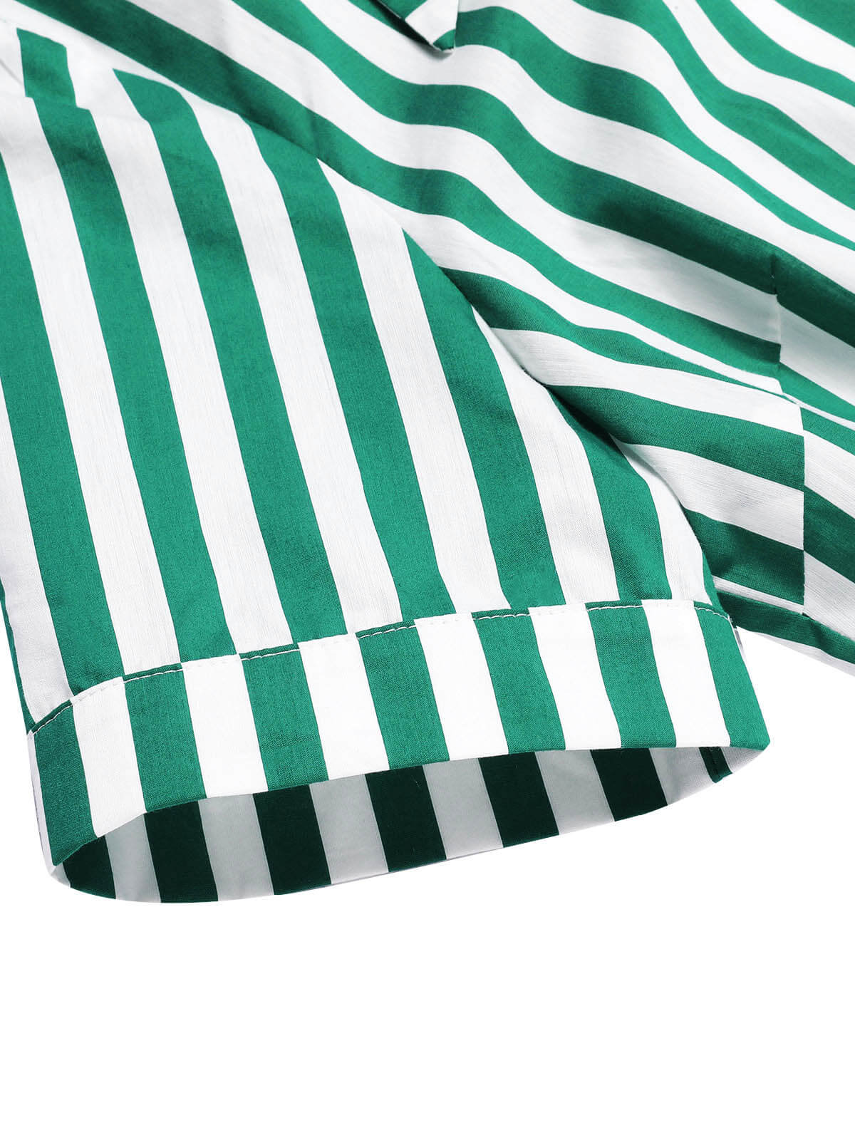 Dark Green 1950s Tie Neck Striped Dress - Image 5