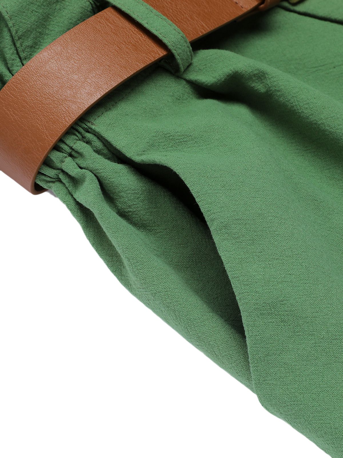 Dark Green 1960s Solid Vintage Shorts - Image 7