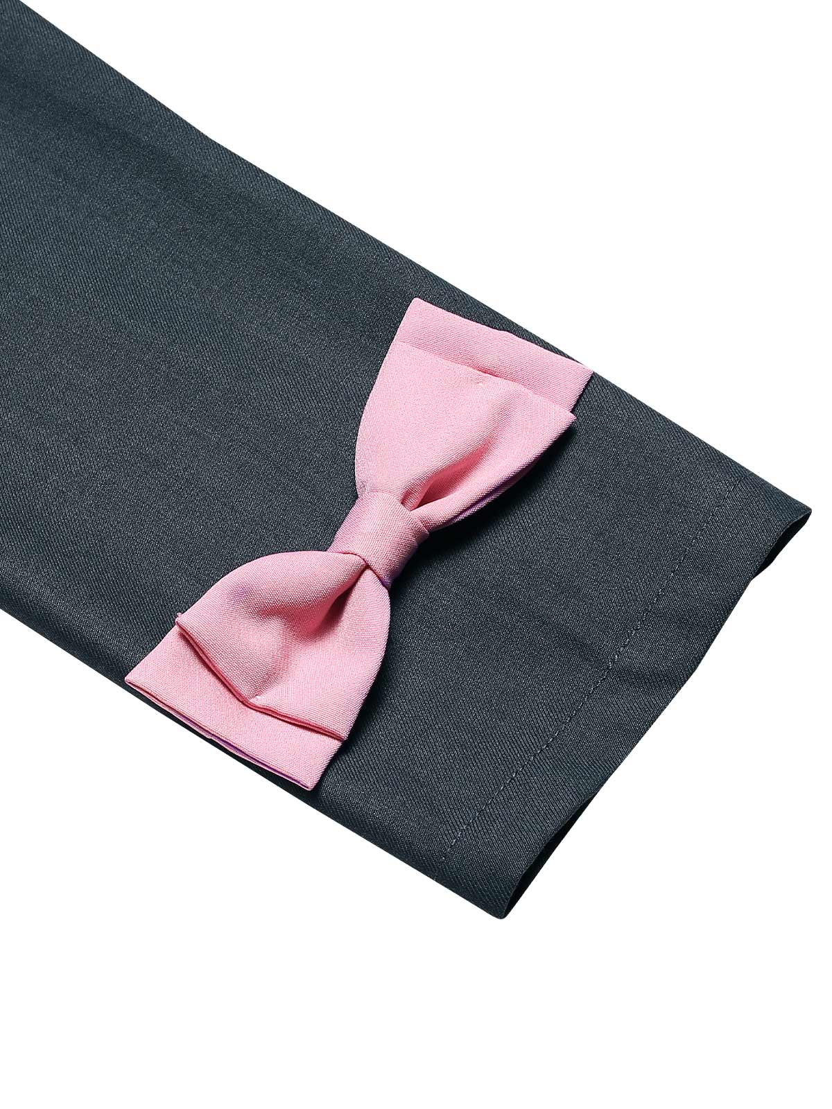 Dark Grey 1950s Lapel Bow Short Coat - Image 7