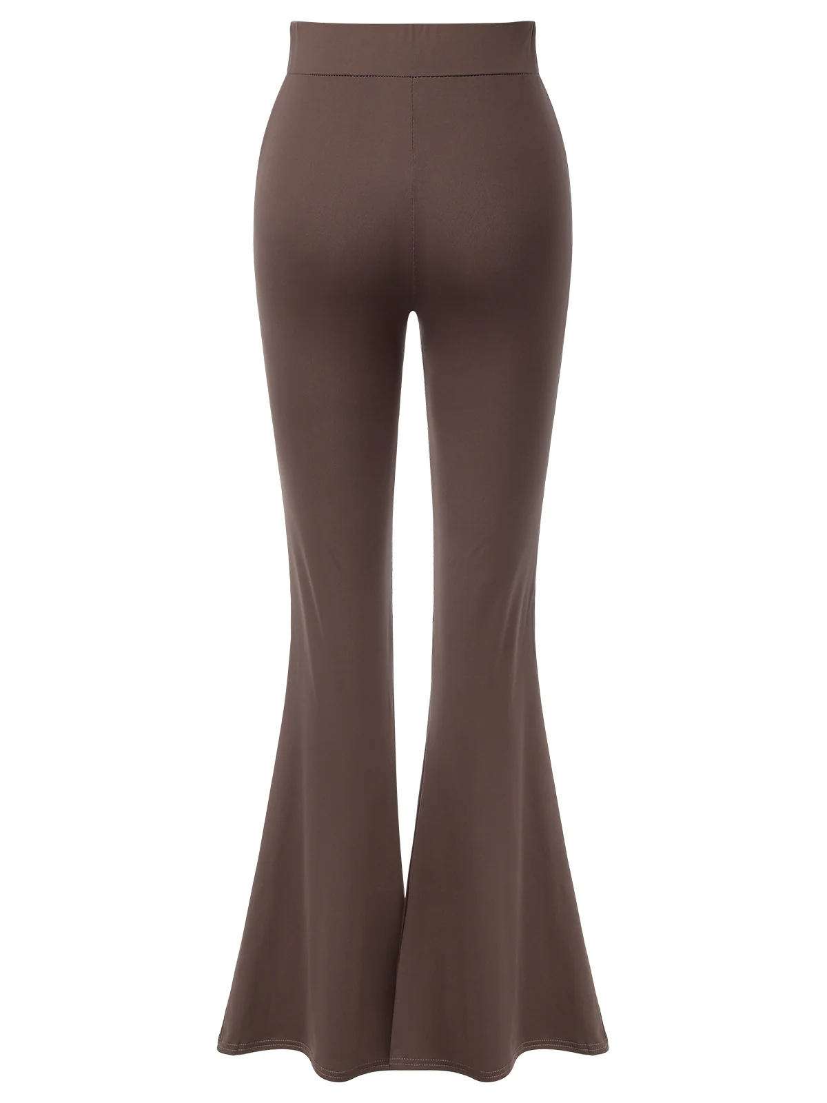 Dark Khaki 1950s Solid Flared Pants - Image 4
