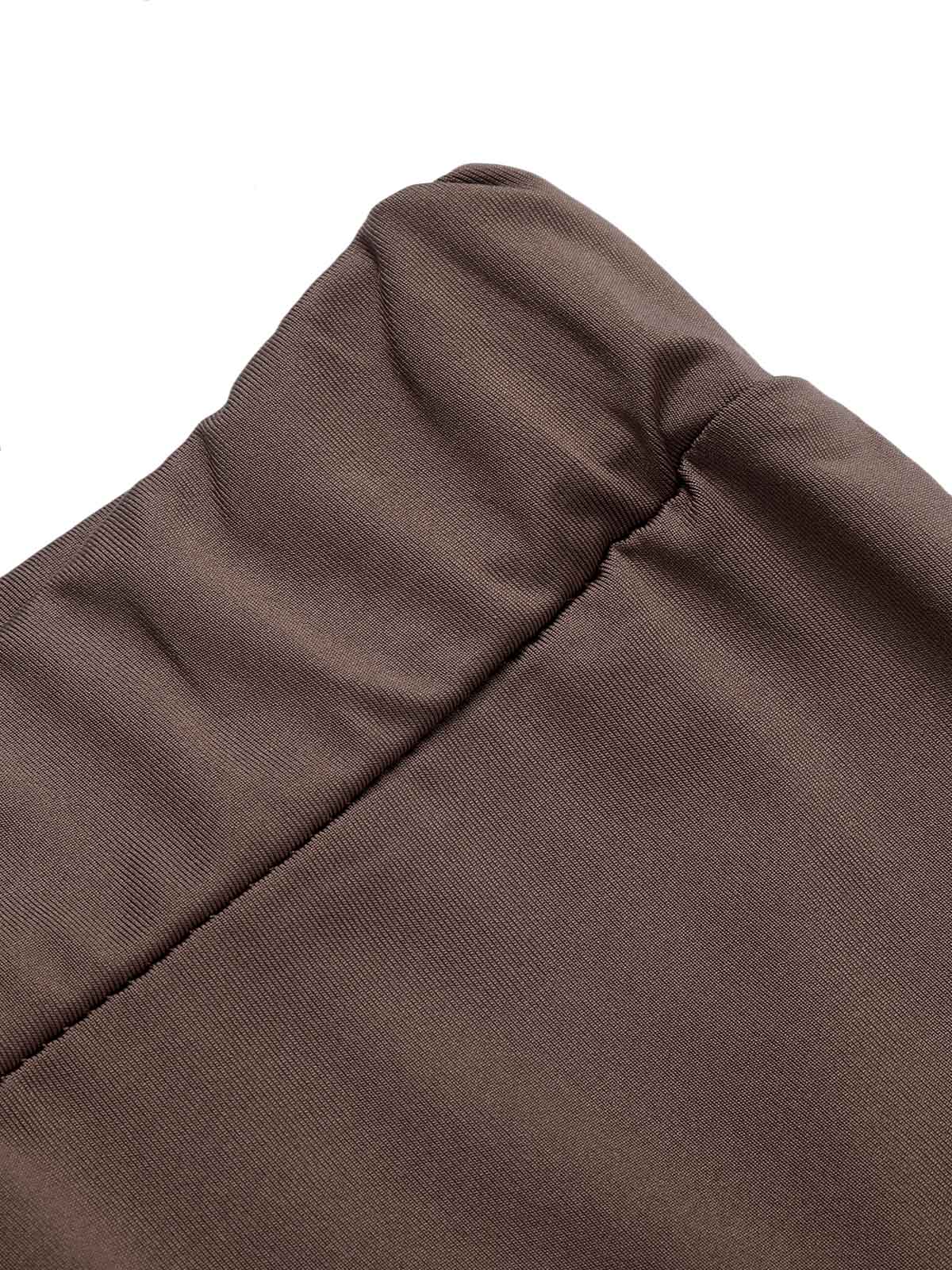 Dark Khaki 1950s Solid Flared Pants - Image 5