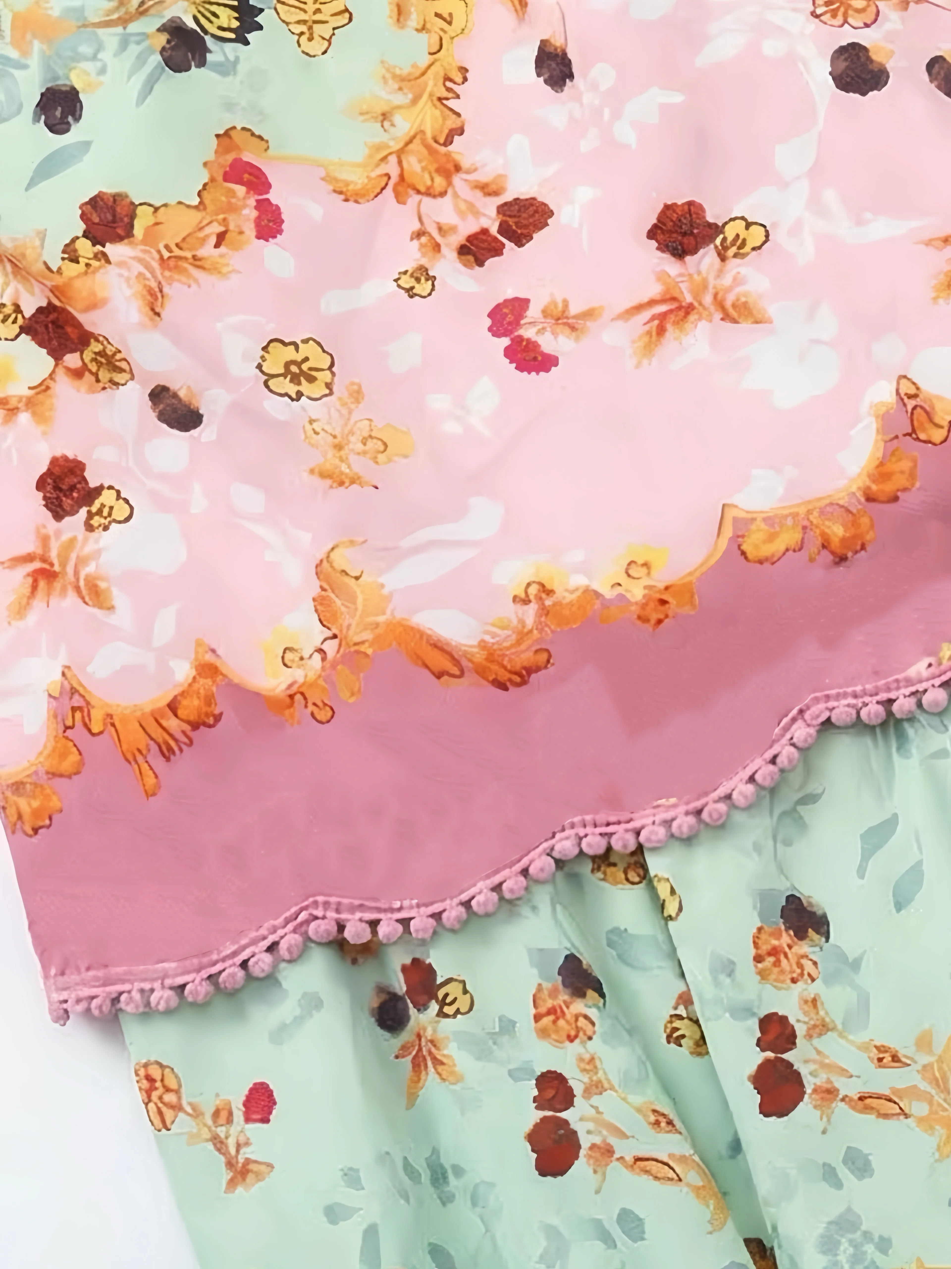 Dark Pink 1930s Floral Tiered Maxi Dress - Image 6