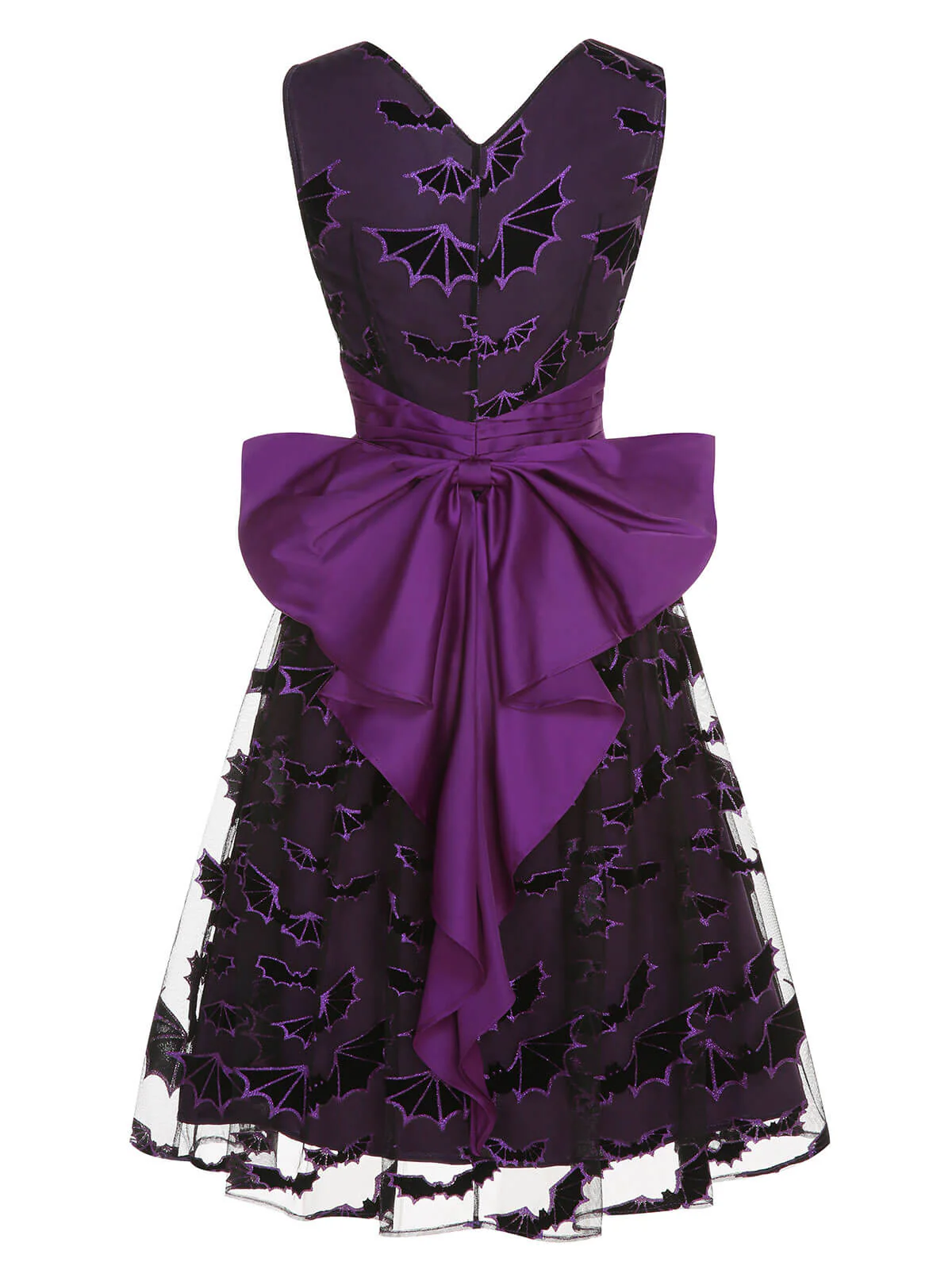 Deep Purple 1950s Halloween Bat Bow Dress - Image 5