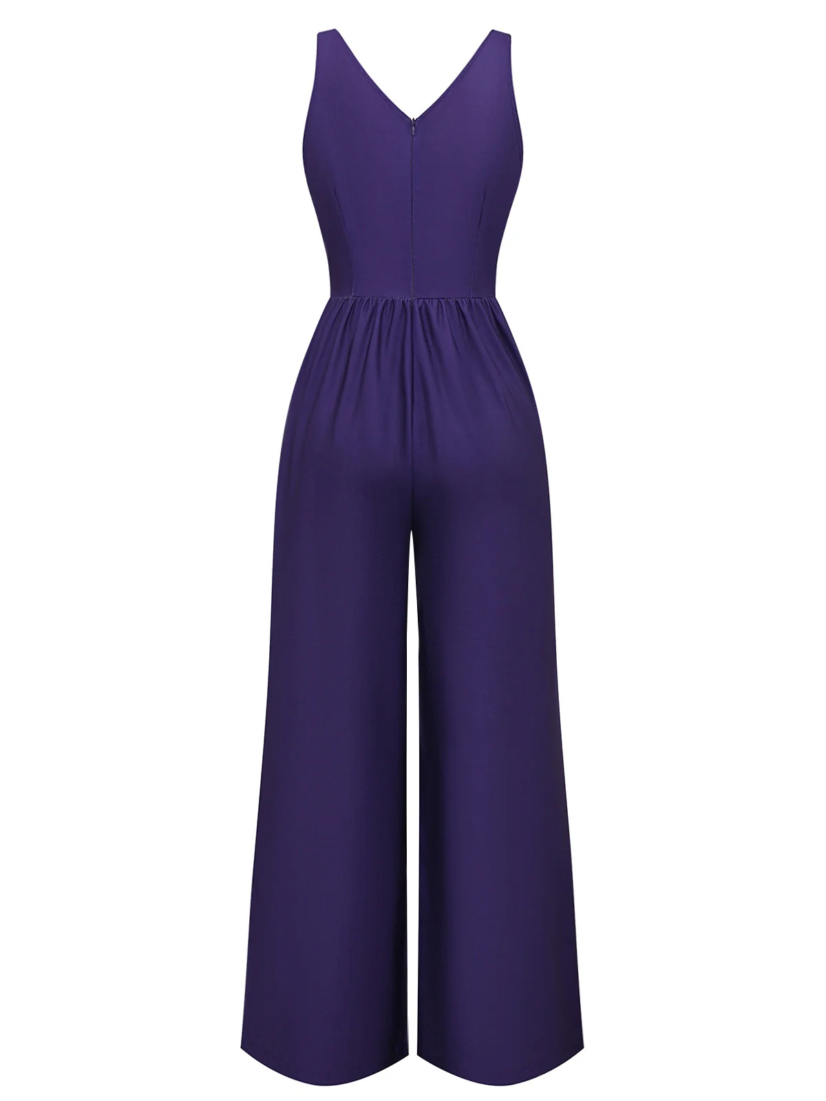Deep Purple 1970s V-Neck Floral Boho Jumpsuit - Image 2