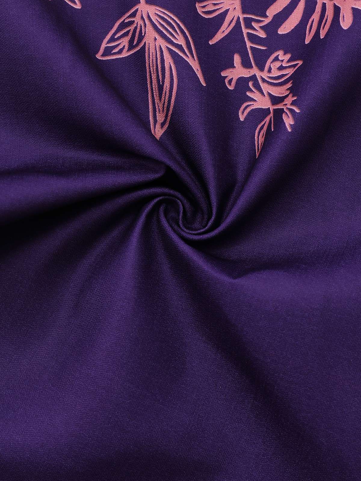 Deep Purple 1970s V-Neck Floral Boho Jumpsuit - Image 5