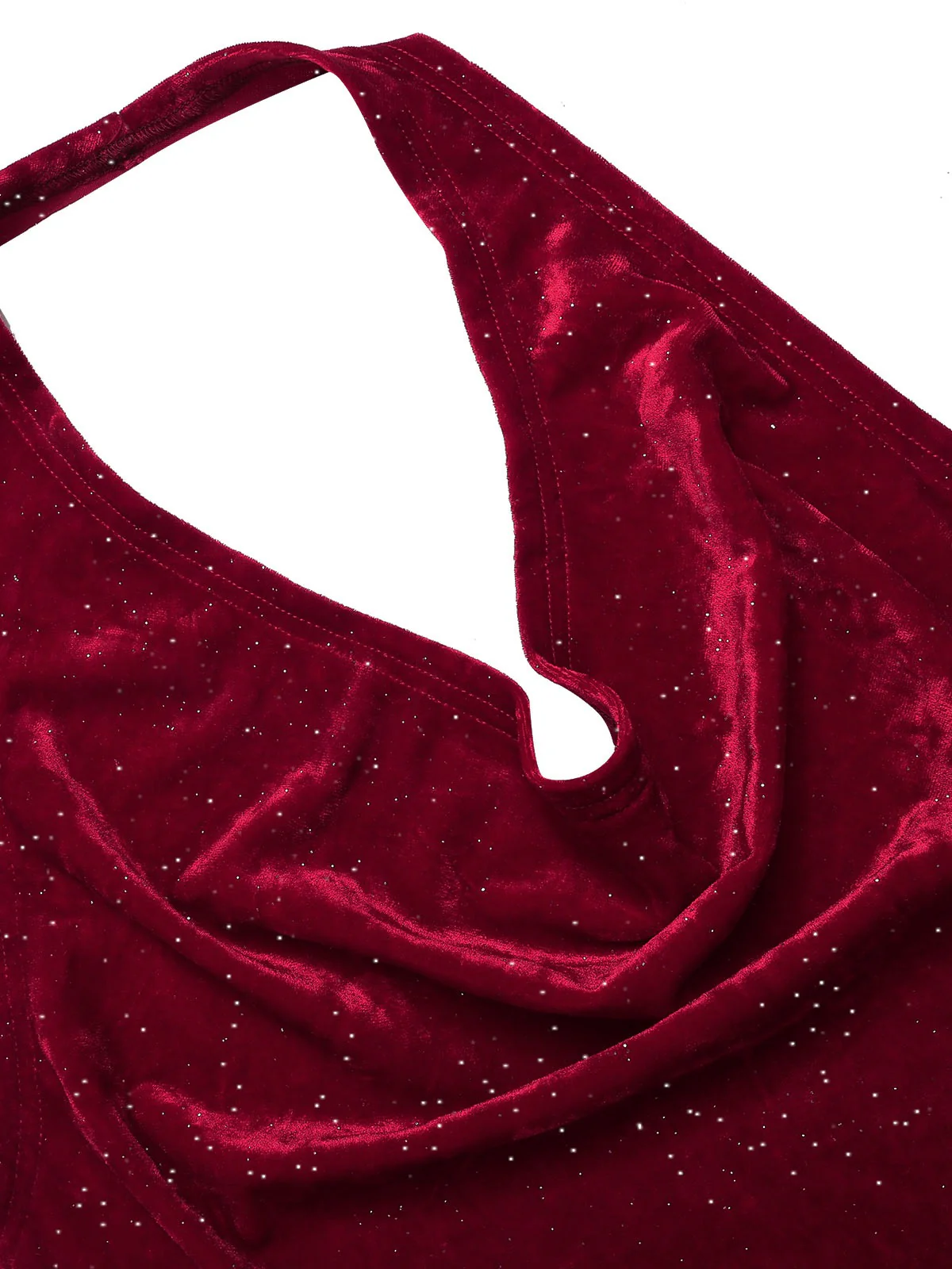 Deep Red 1930s Glitter Cowl Neck Mermaid Dress - Image 6