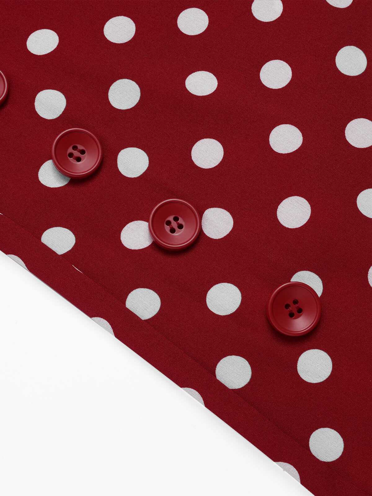 Deep Red 1940s Polka Dot Straps Jumpsuit - Image 6