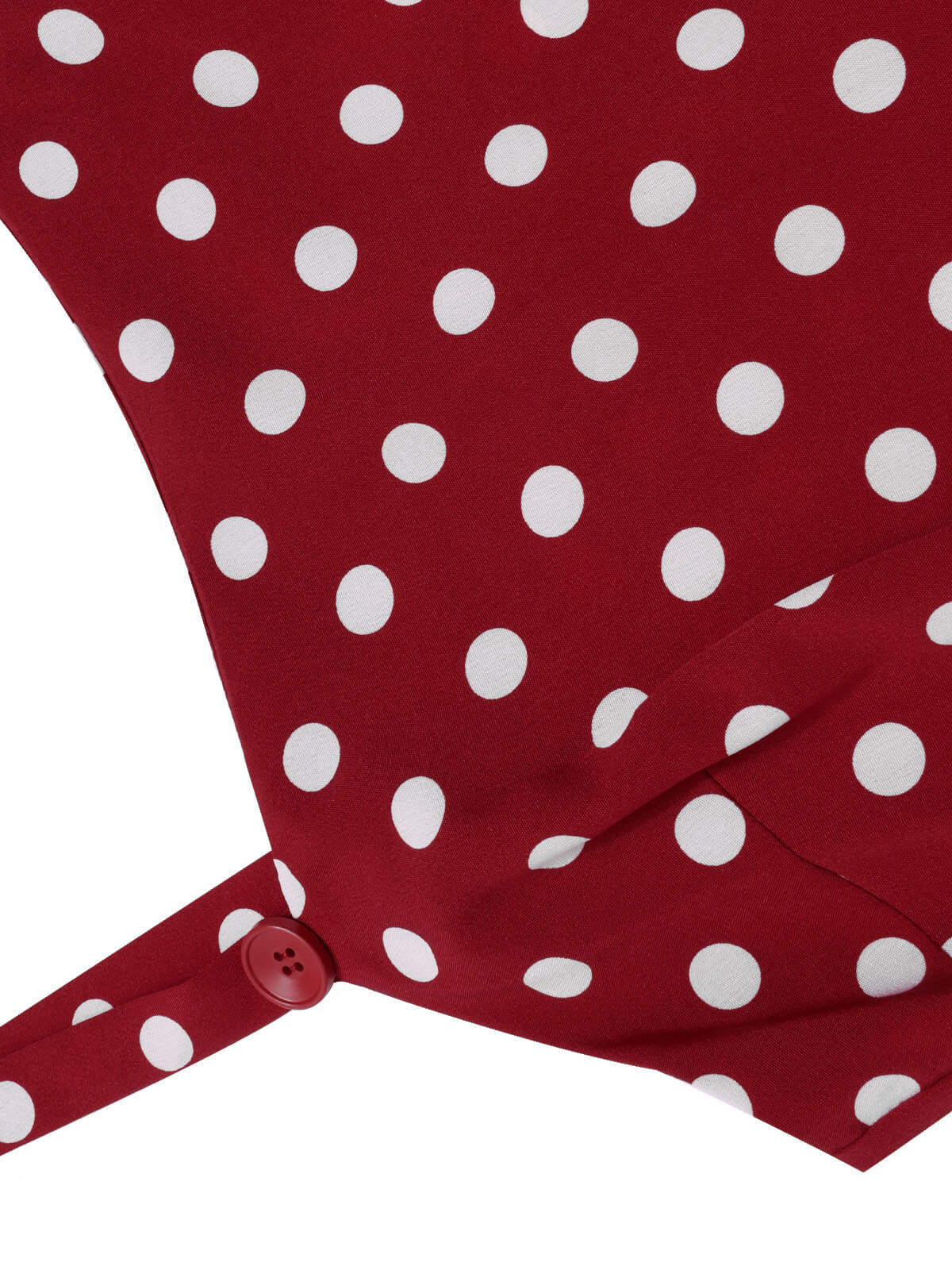 Deep Red 1940s Polka Dot Straps Jumpsuit - Image 7