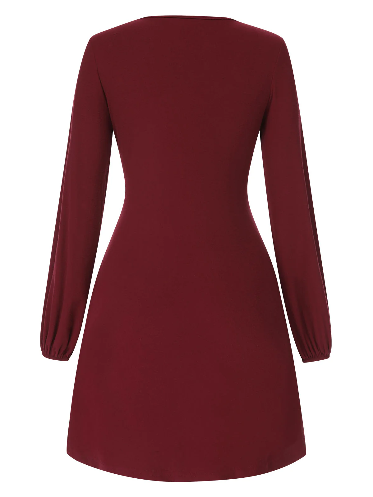Deep Red 1960s Solid Tie Waist Dress - Image 2