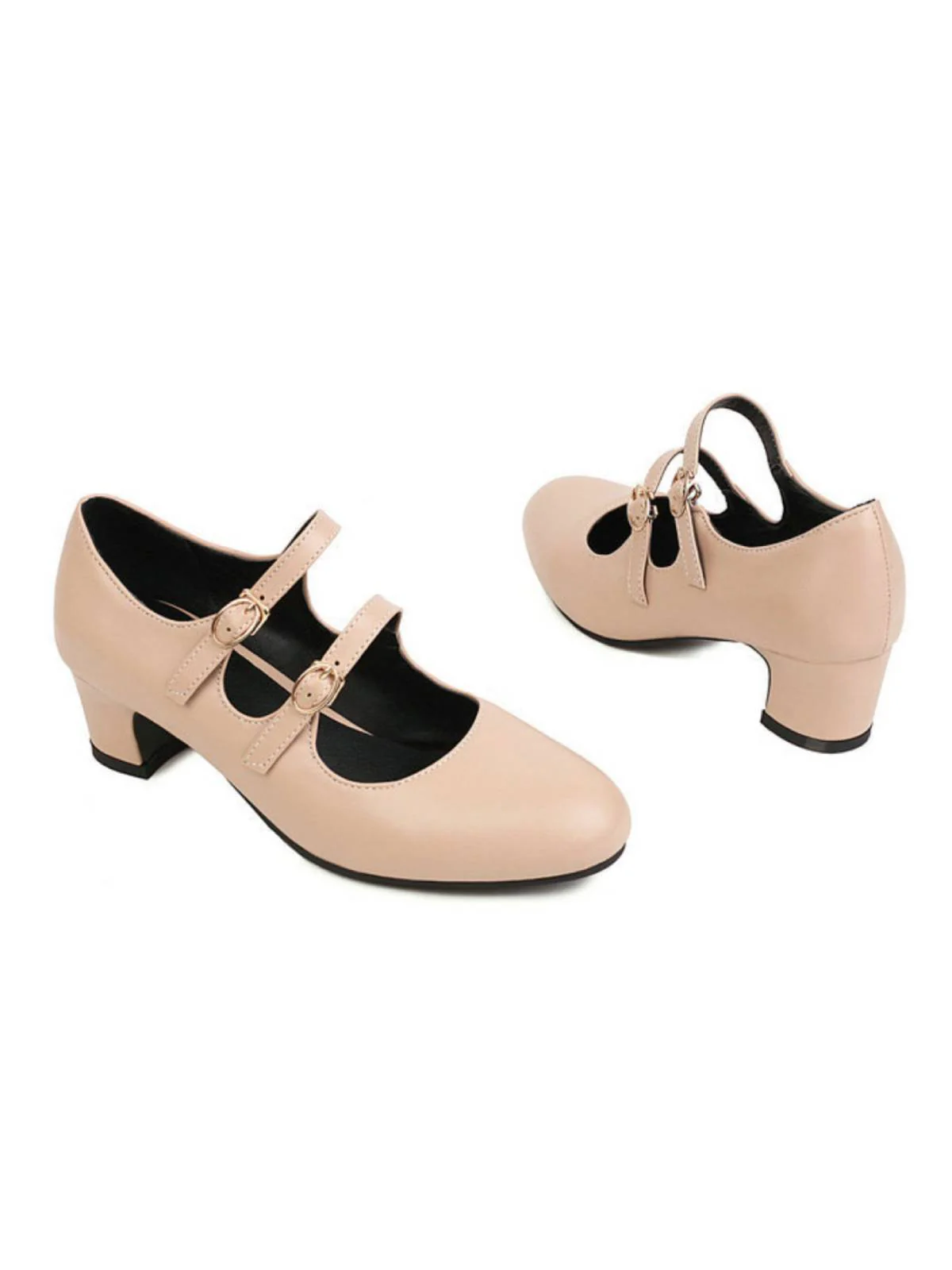 Double Buckle Heels Mary Jane Shoes - Image 10