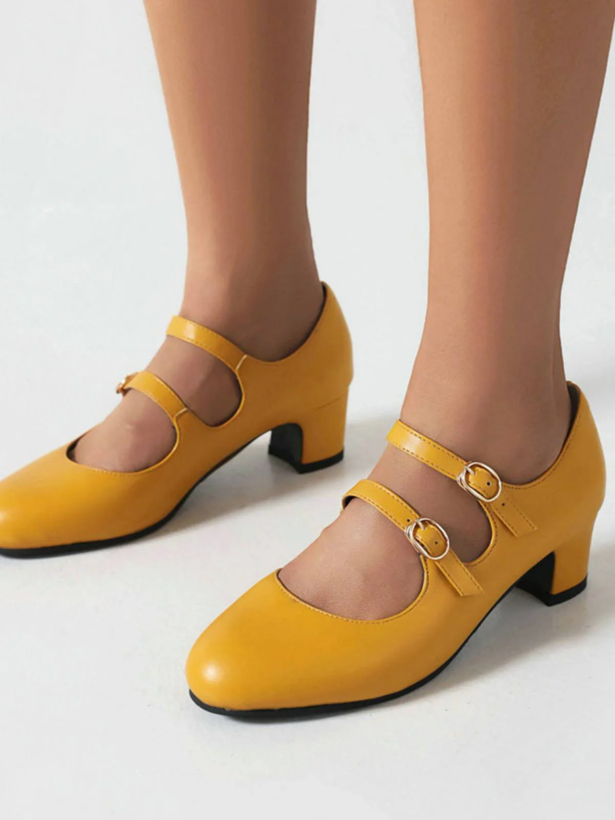 Double Buckle Heels Mary Jane Shoes - Image 12