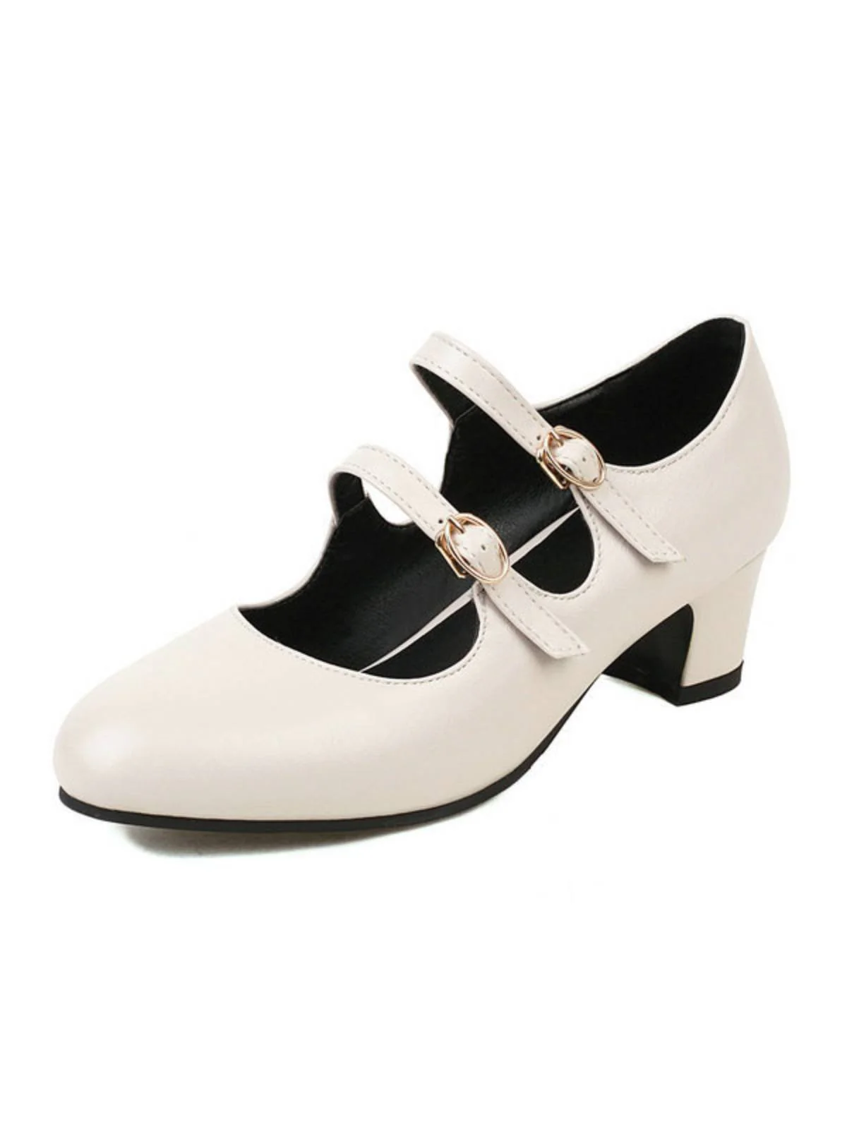 Double Buckle Heels Mary Jane Shoes - Image 2