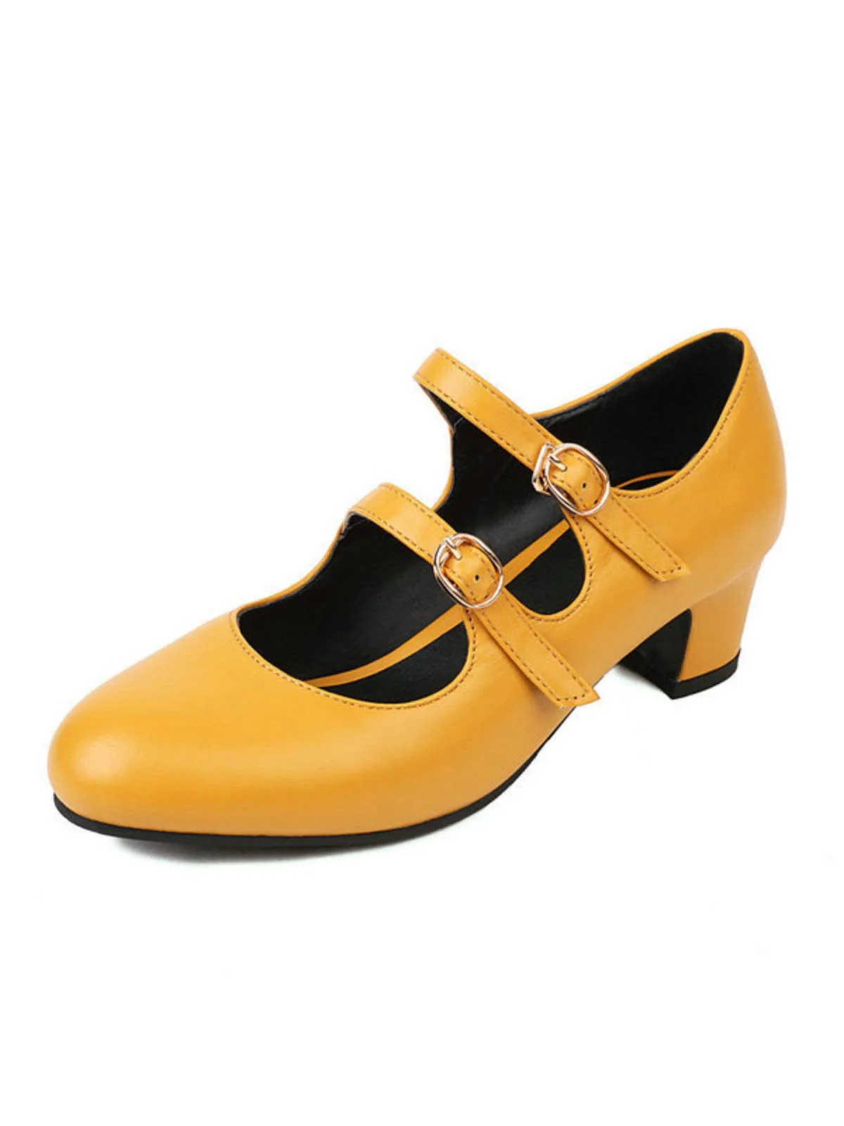 Double Buckle Heels Mary Jane Shoes - Image 4